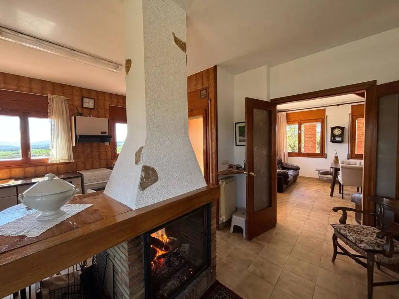 Sala d'estar de Casa o xalet en venda en Santa Coloma de Queralt amb Calefacció, Jardí privat i Terrassa