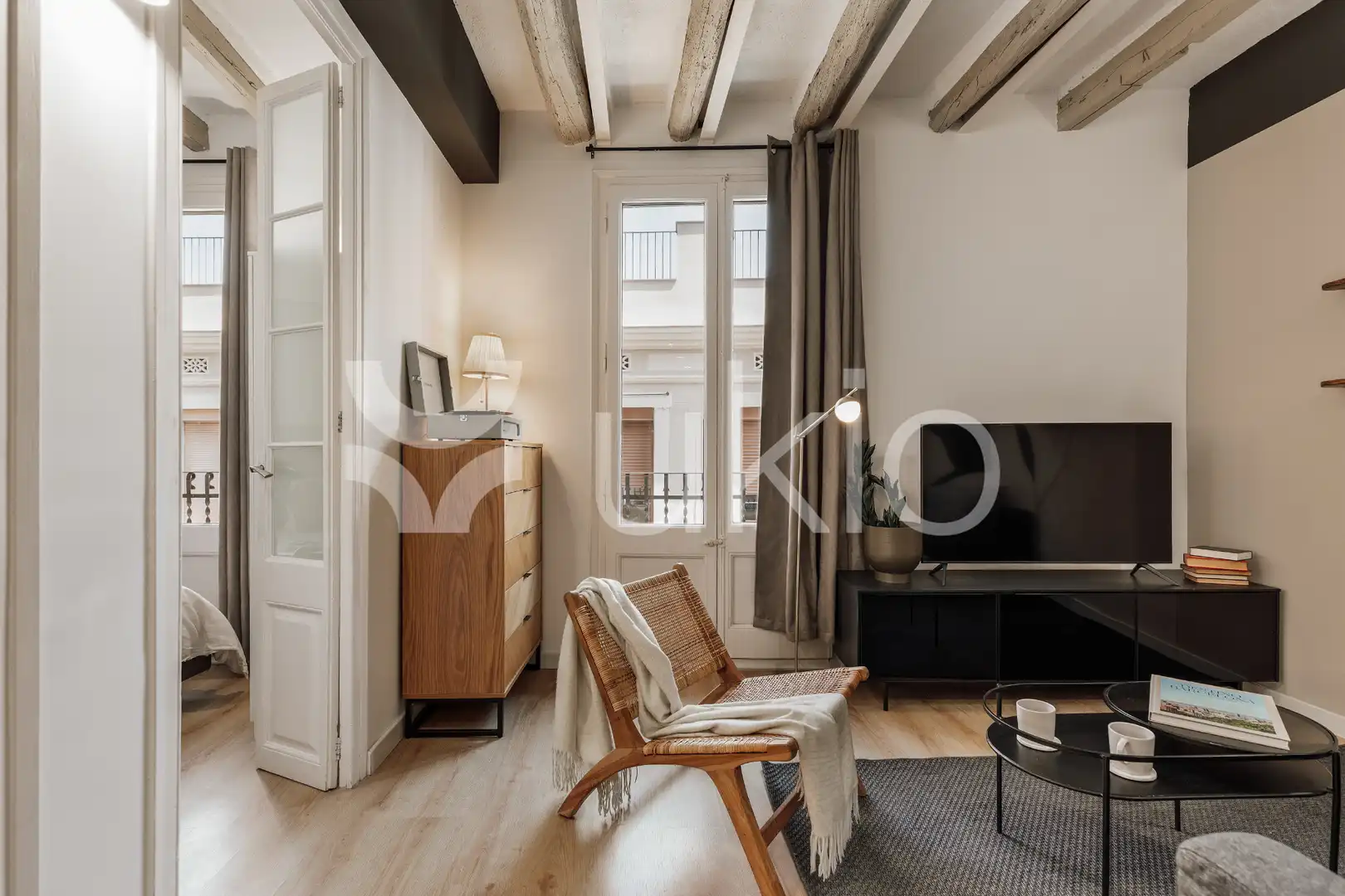 Living room of Apartments for rent in Barcelona  with Air Conditioner, Heating and Furnished