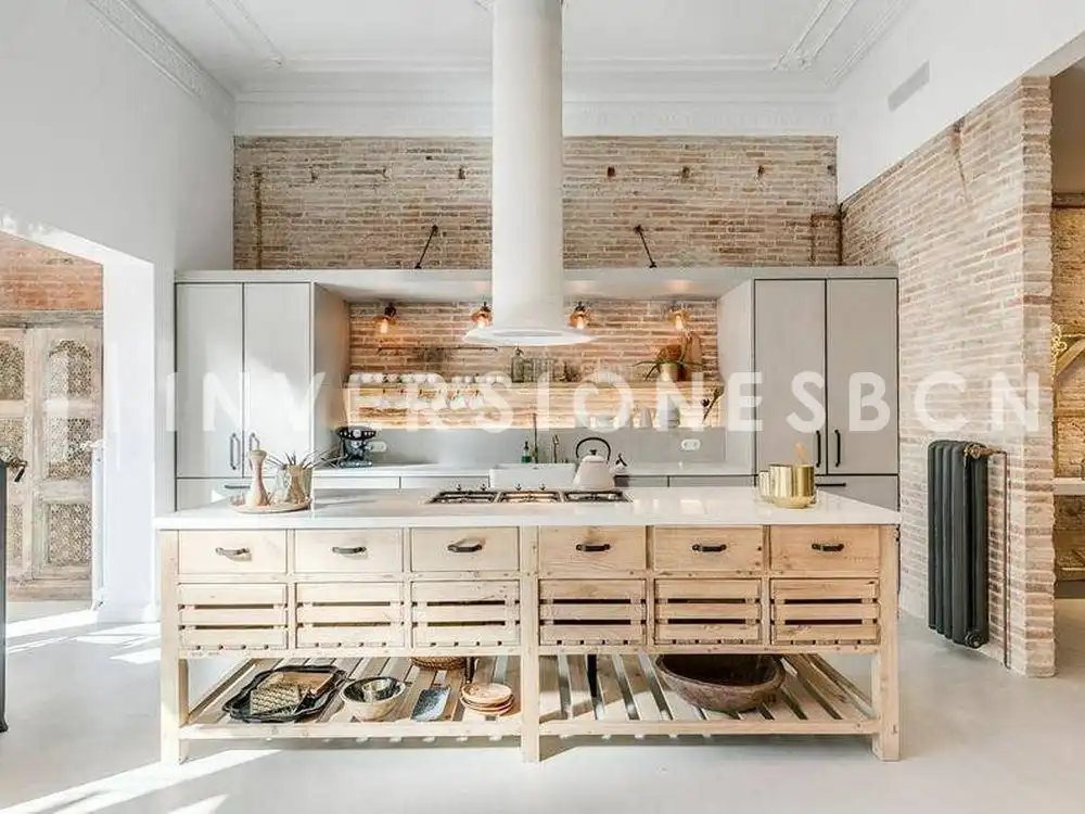 Cocina de Piso de alquiler en Barcelona con Aire acondicionado, Calefacción y Terraza