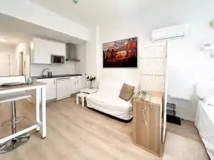 Wohnzimmer von Wohnung zur Miete in Madrid mit Klimaanlage, Heizung und Parkett