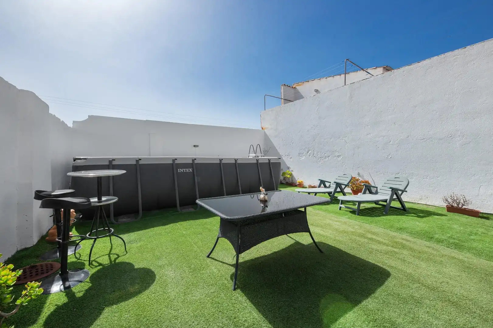 Terrasse von Einfamilien-Reihenhaus zur Miete in Campos mit Klimaanlage, Heizung und Parkett