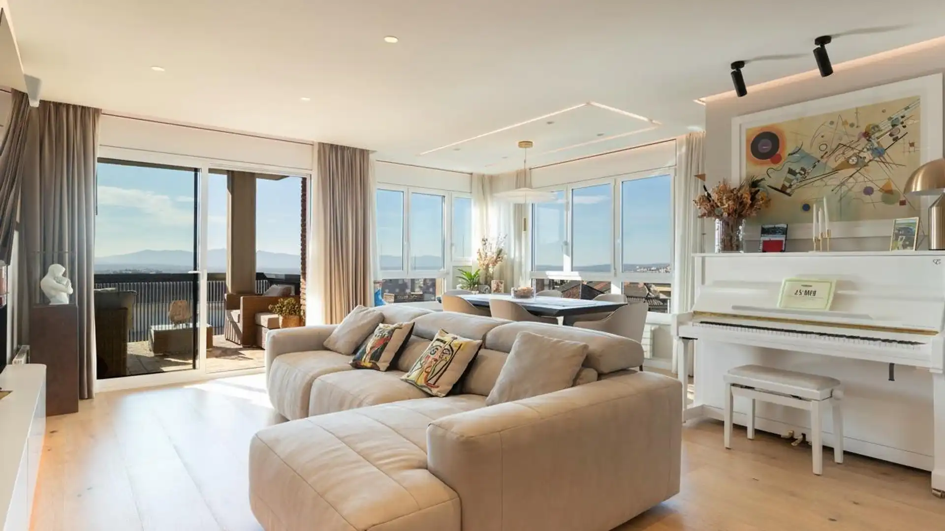 Living room of Attic for sale in Sabadell  with Air Conditioner, Parquet flooring and Terrace