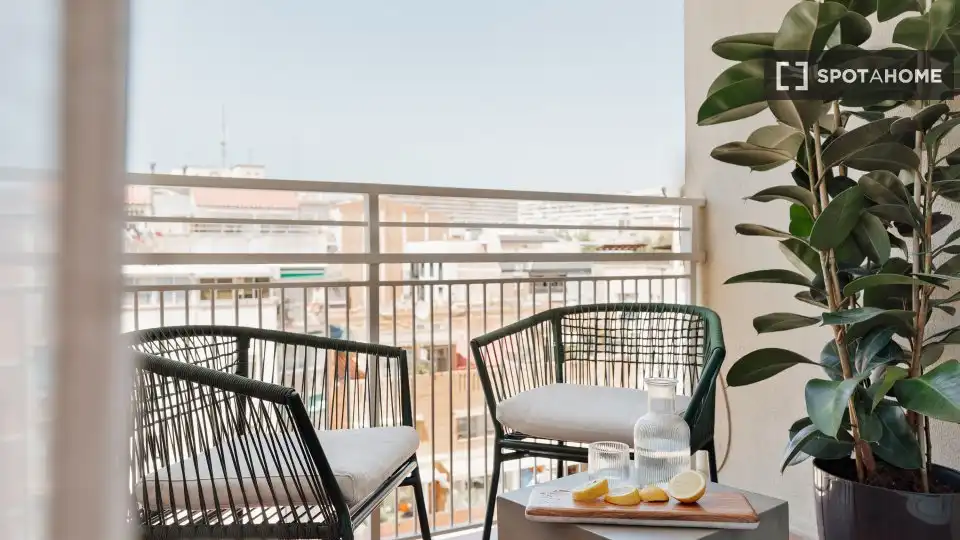 Terraza de Piso de alquiler en Barcelona con Aire acondicionado, Calefacción y Amueblado
