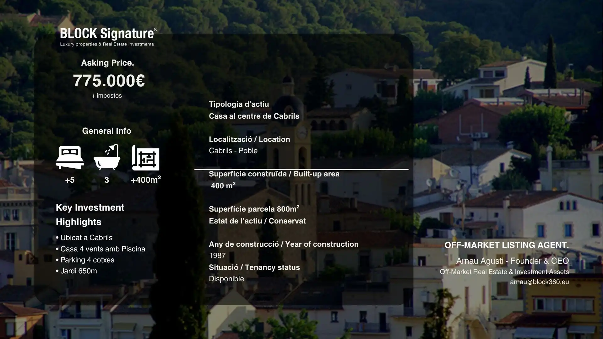 Villa con balcone in vendita a Cabrils