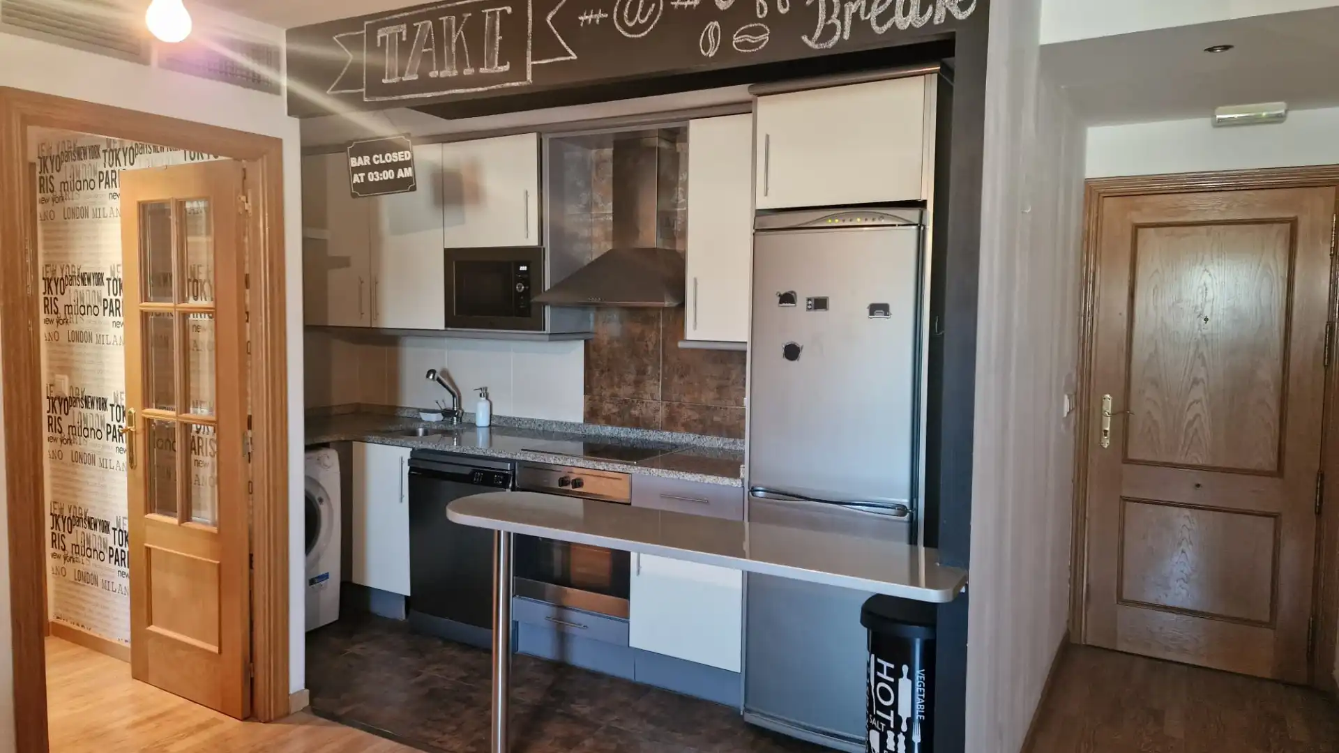 Cocina de Apartamento de alquiler en Zaragoza con Aire acondicionado, Calefacción y Parquet