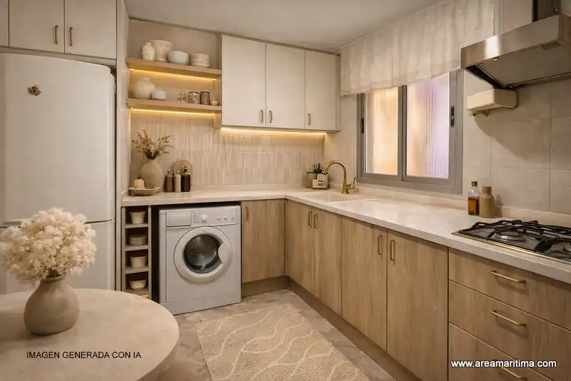 Cocina de Apartamento en venta en Valencia con Amueblado, Horno y Lavadora