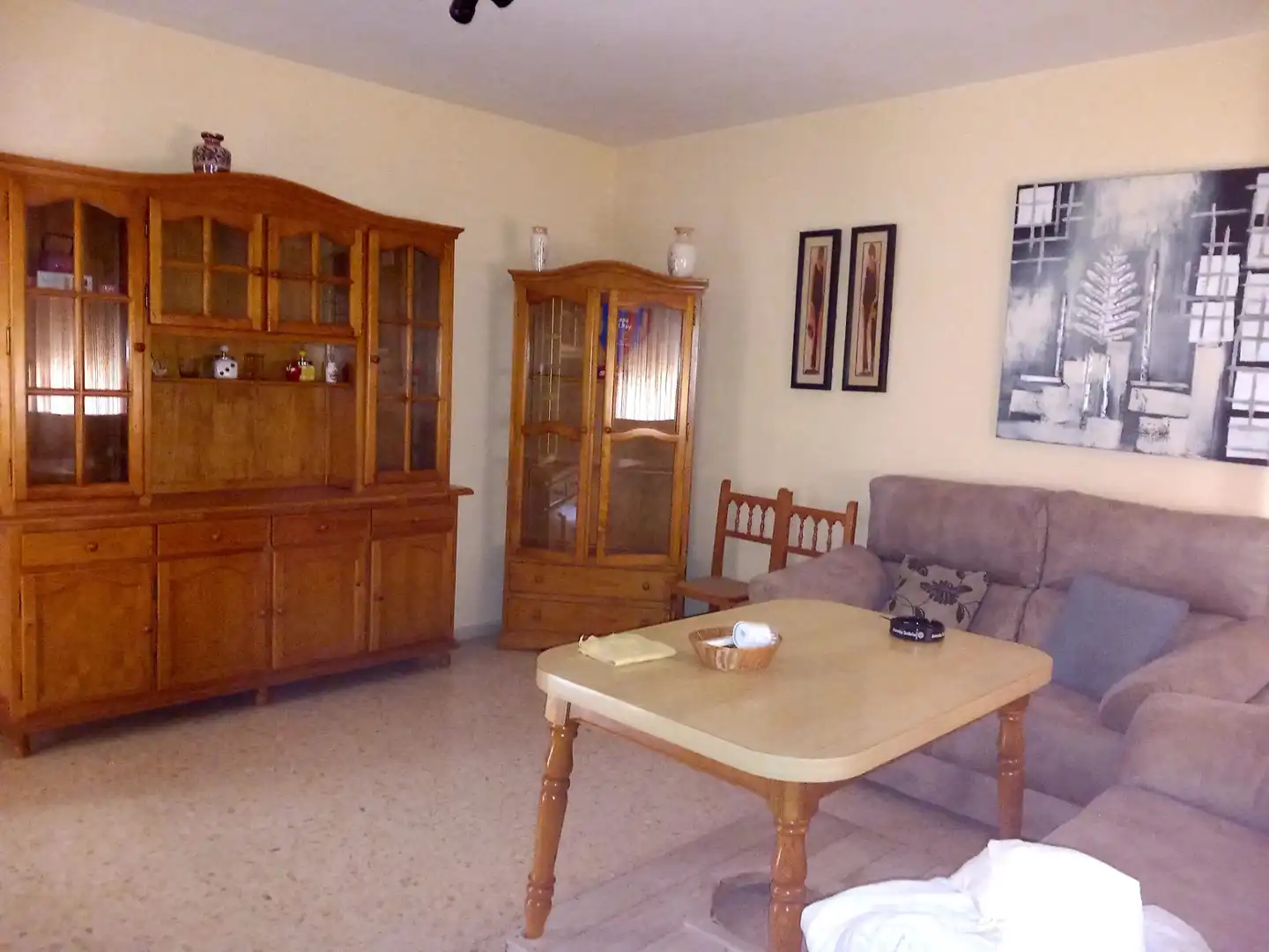 Sala d'estar de Casa adosada en venda en Talavera la Real amb Aire condicionat i Terrassa