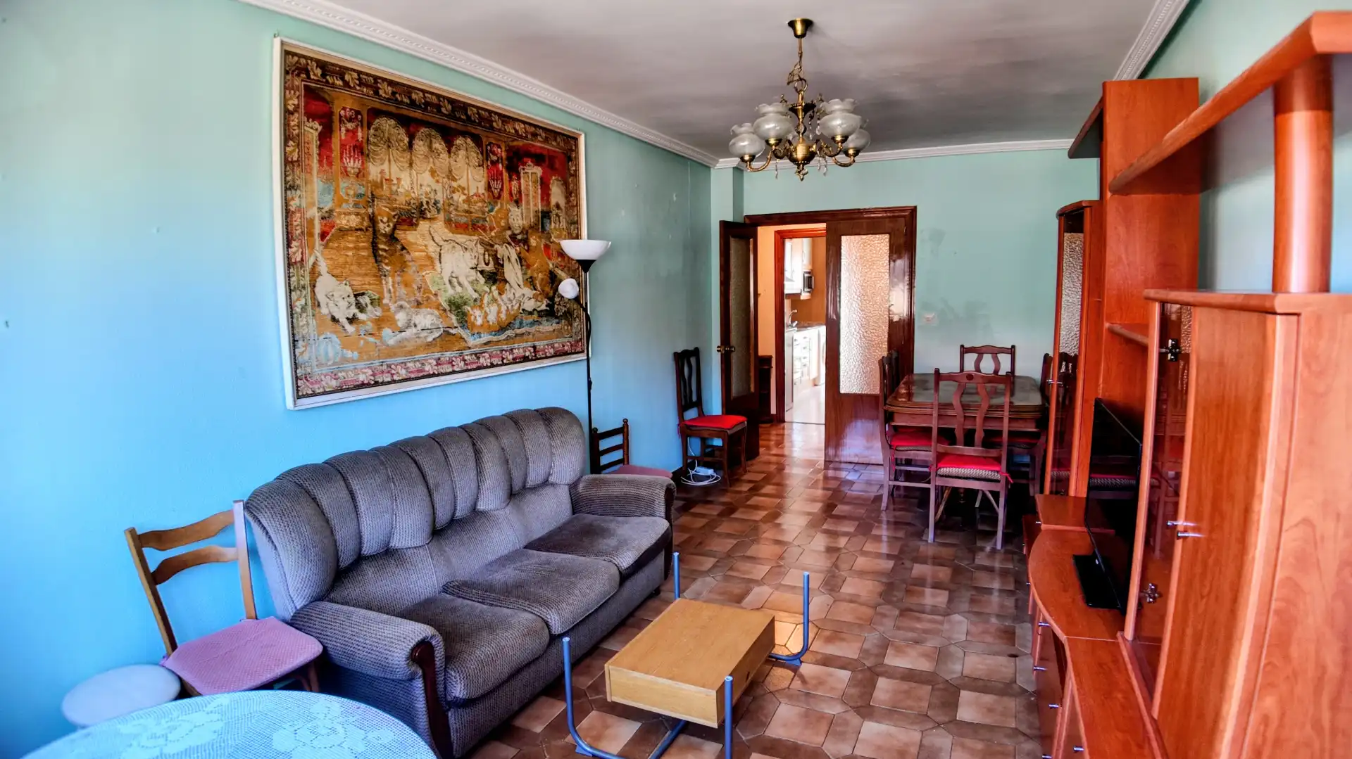 Living room of Flat for sale in Herrera de Pisuerga  with Heating, Terrace and Furnished