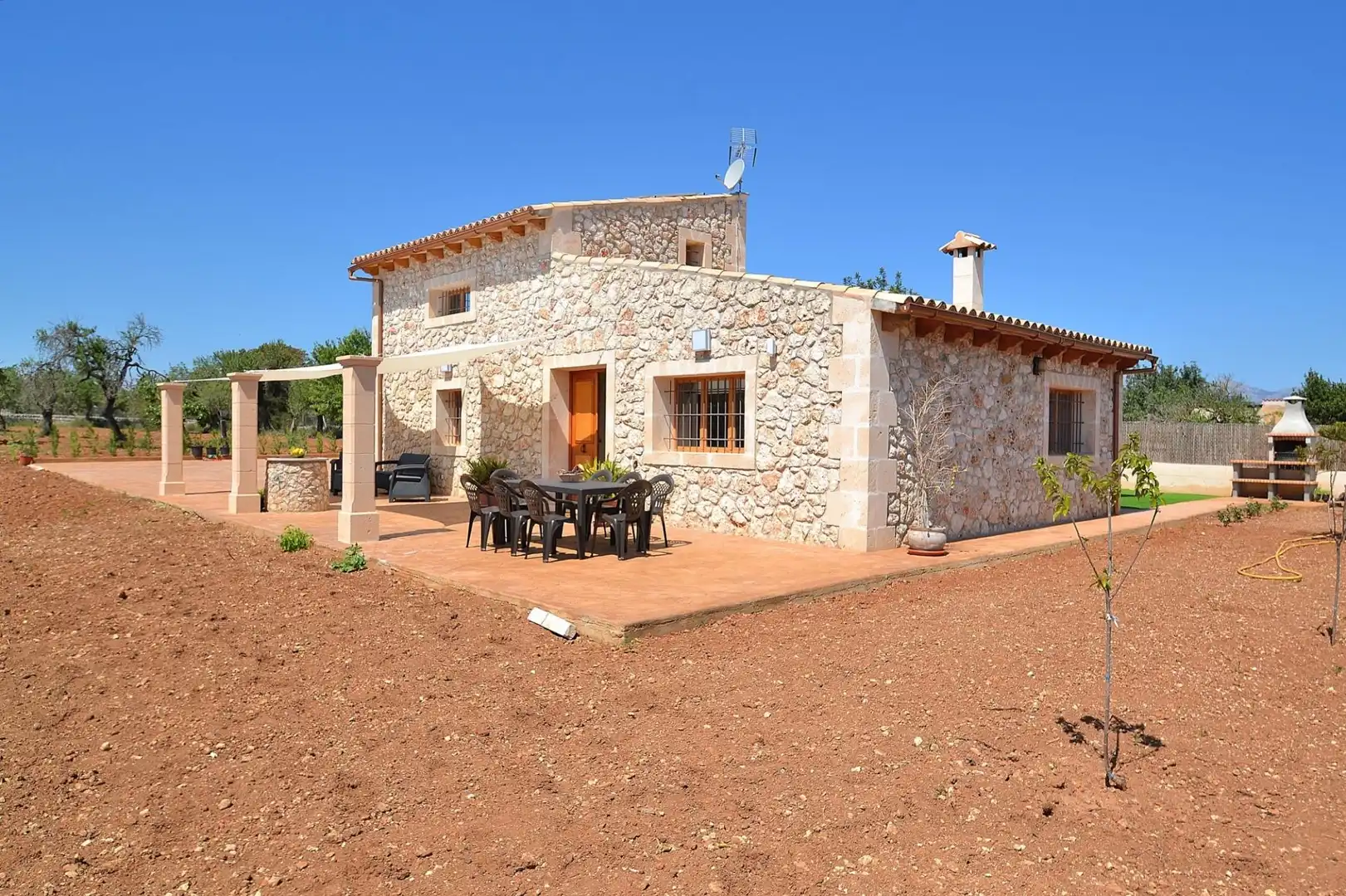Exterior view of Country homes for rent in Llubí  with Private garden, Terrace and Swimming Pool