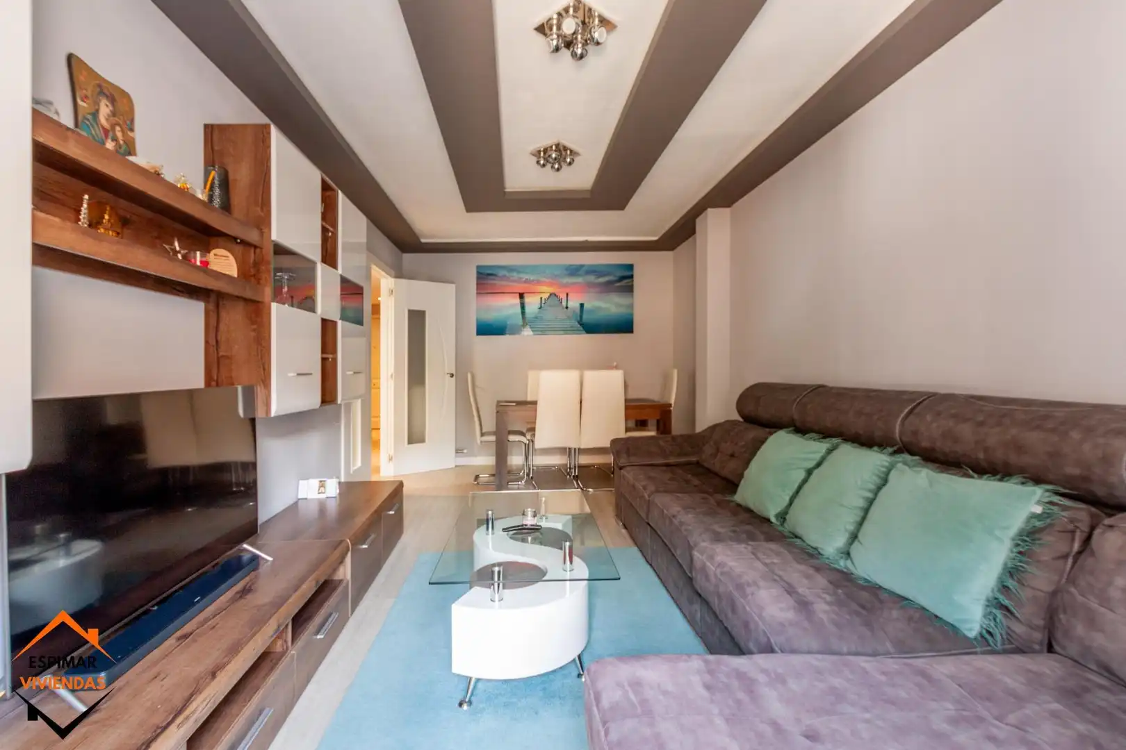 Sala d'estar de Casa adosada en venda en Pedrola amb Aire condicionat, Calefacció i Jardí privat