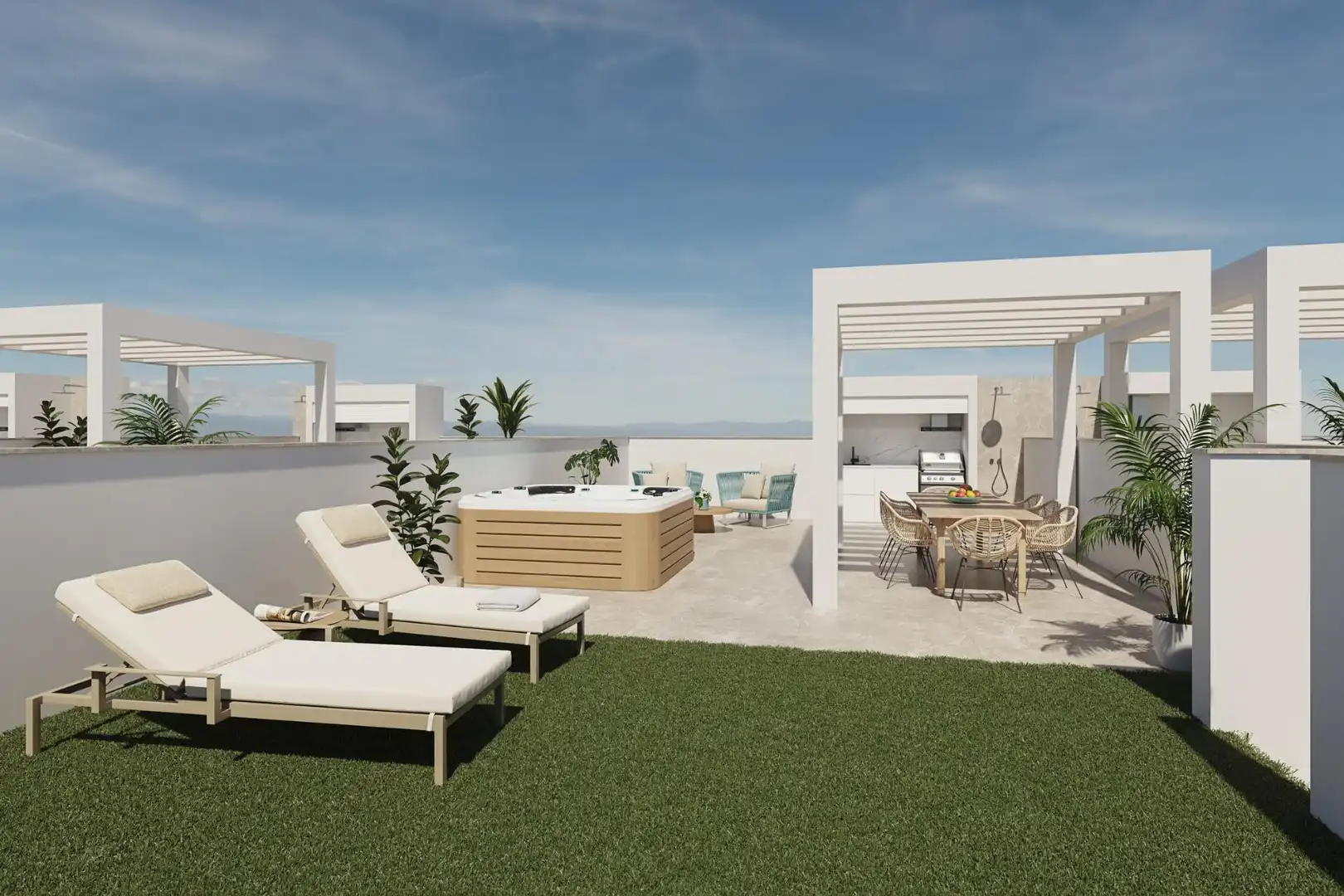 Terrassa de Casa o xalet en venda en Pilar de la Horadada amb Jardí privat, Terrassa i Jacuzzi