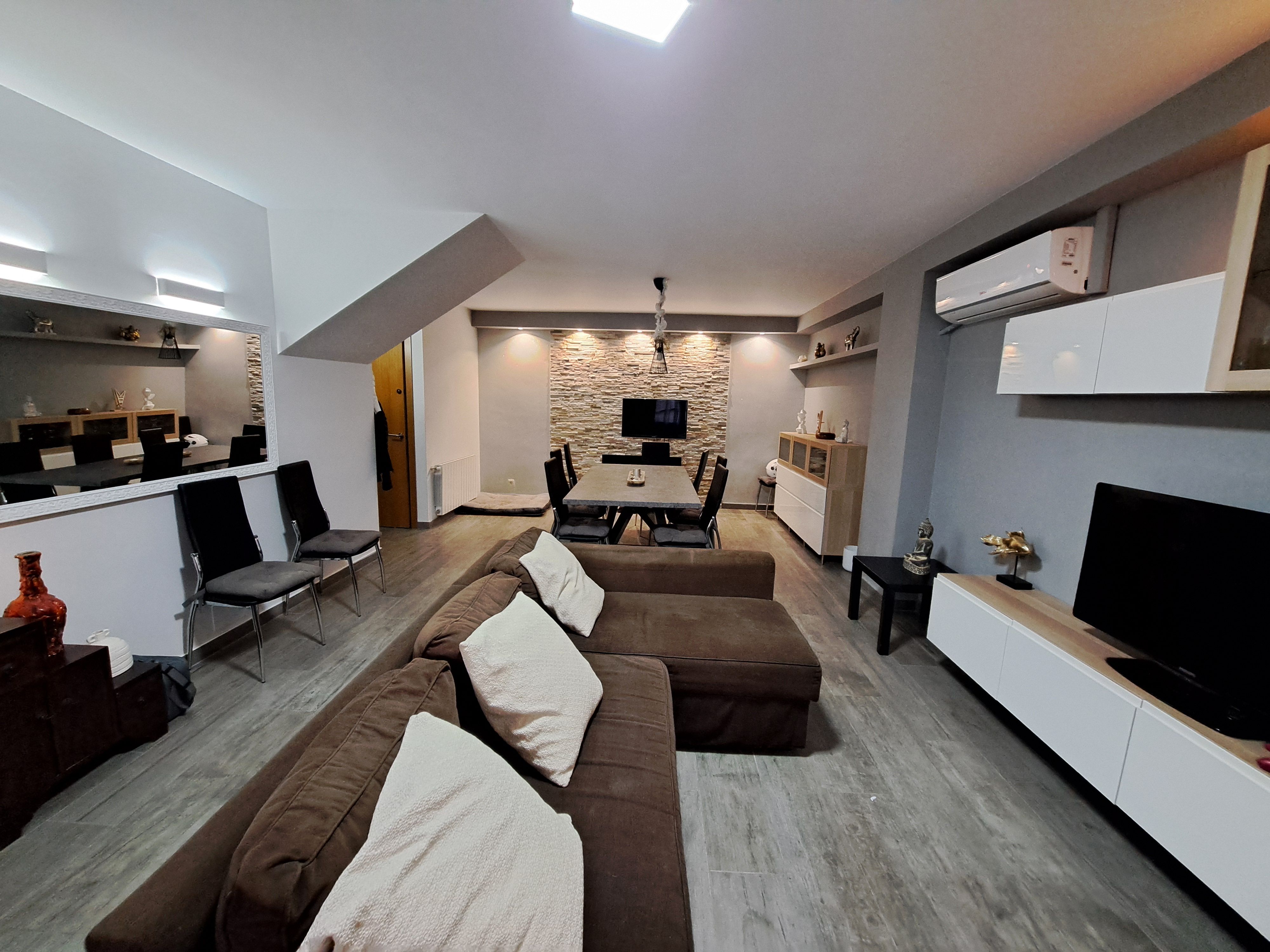 Living room of Single-family semi-detached for sale in Mataró  with Air Conditioner, Heating and Parquet flooring