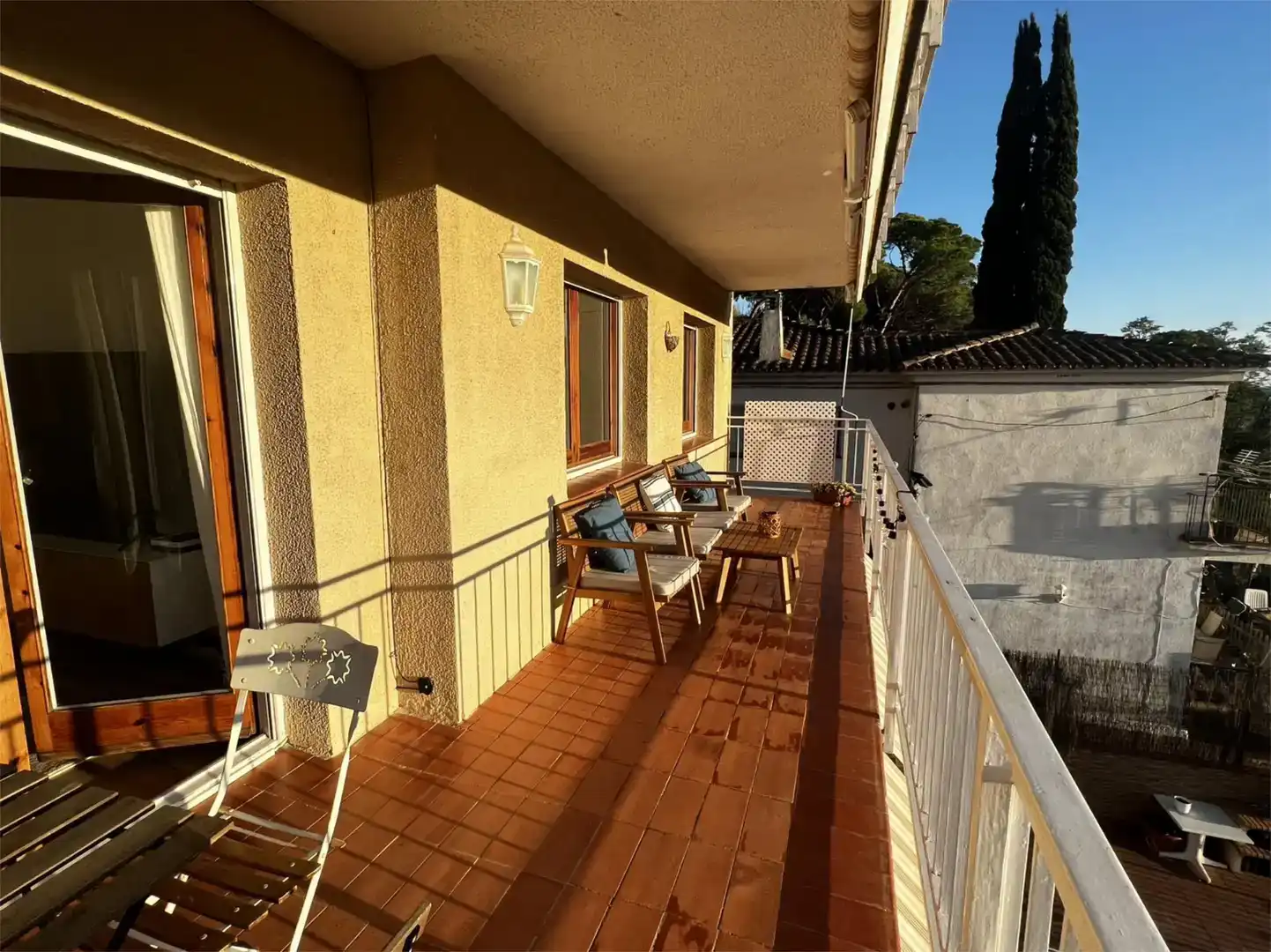 Terrasse von Wohnung zur Miete in Caldes d'Estrac mit Klimaanlage
