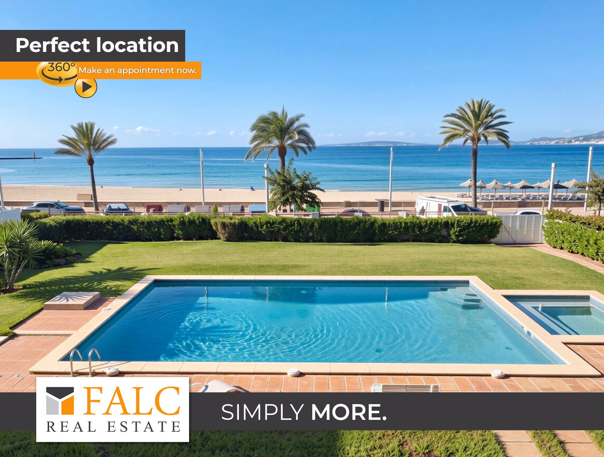 Piscina de Apartament en venda en  Palma de Mallorca amb Aire condicionat, Jardí privat i Piscina comunitària