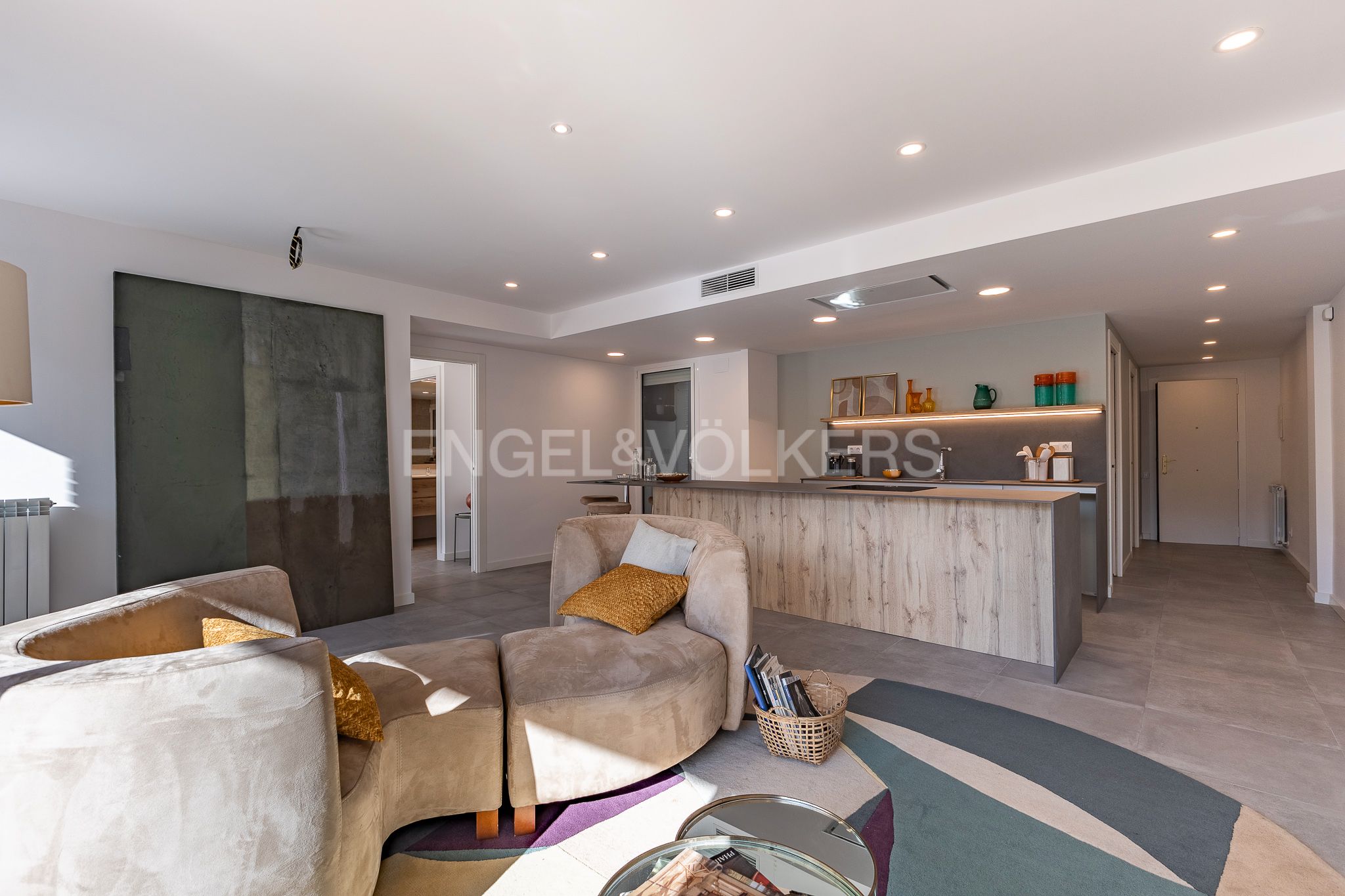 Sala d'estar de Apartament en venda en Sant Cugat del Vallès amb Aire condicionat, Calefacció i Parquet