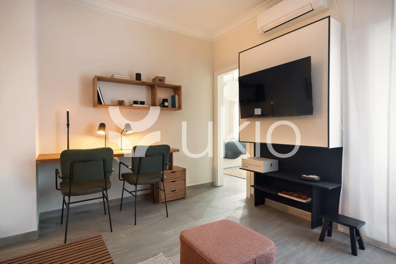 Wohnzimmer von Wohnungen zur Miete in Barcelona mit Klimaanlage, Terrasse und Möbliert