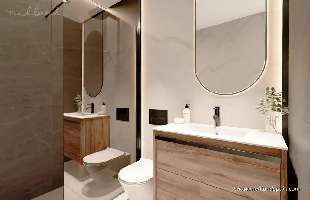 Baño de Apartamento en venta en Pilar de la Horadada con Aire acondicionado, Calefacción y Jardín privado