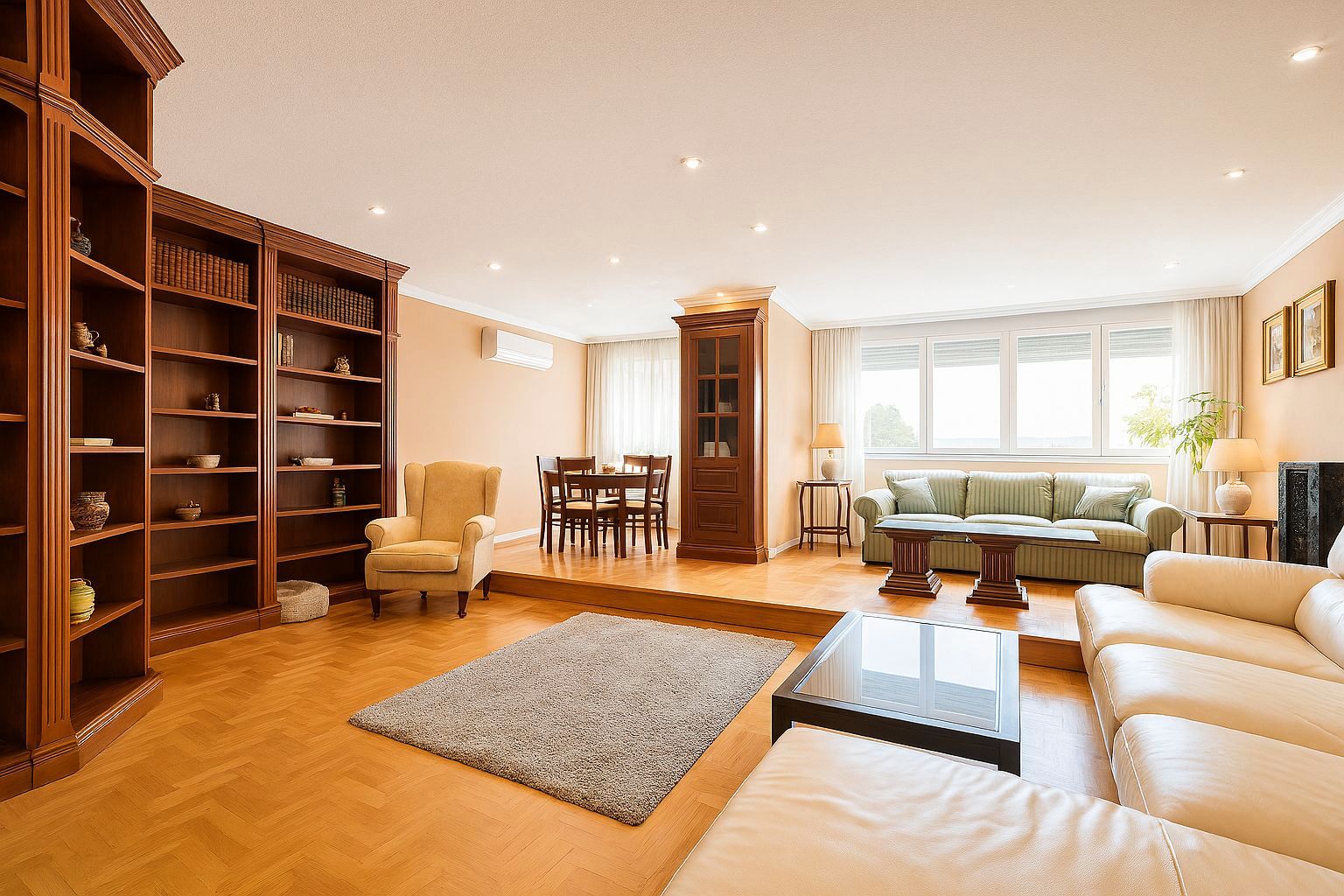 Living room of Flat for sale in  Madrid Capital  with Air Conditioner, Heating and Parquet flooring