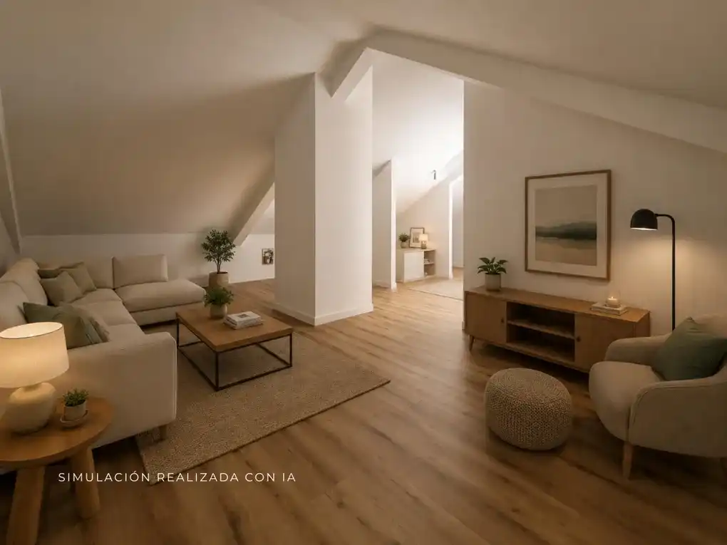 Sala d'estar de Àtic en venda en Gijón  amb Calefacció, Terrassa i Traster