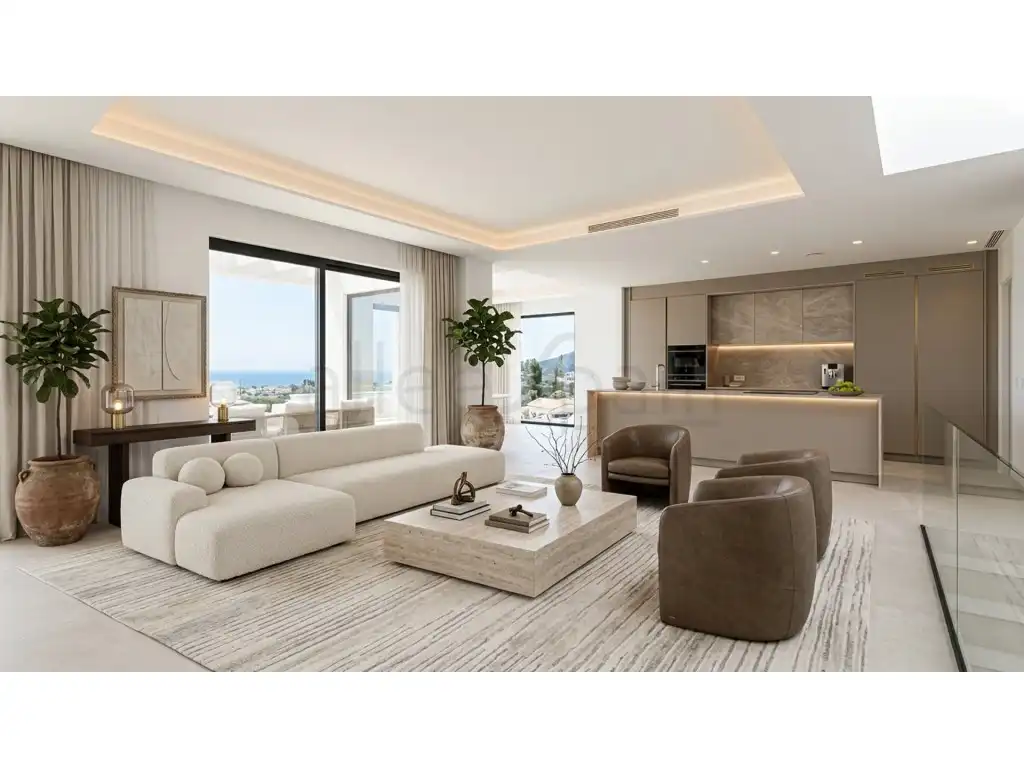 Sala d'estar de Casa o xalet en venda en Benalmádena amb Aire condicionat, Jardí privat i Terrassa