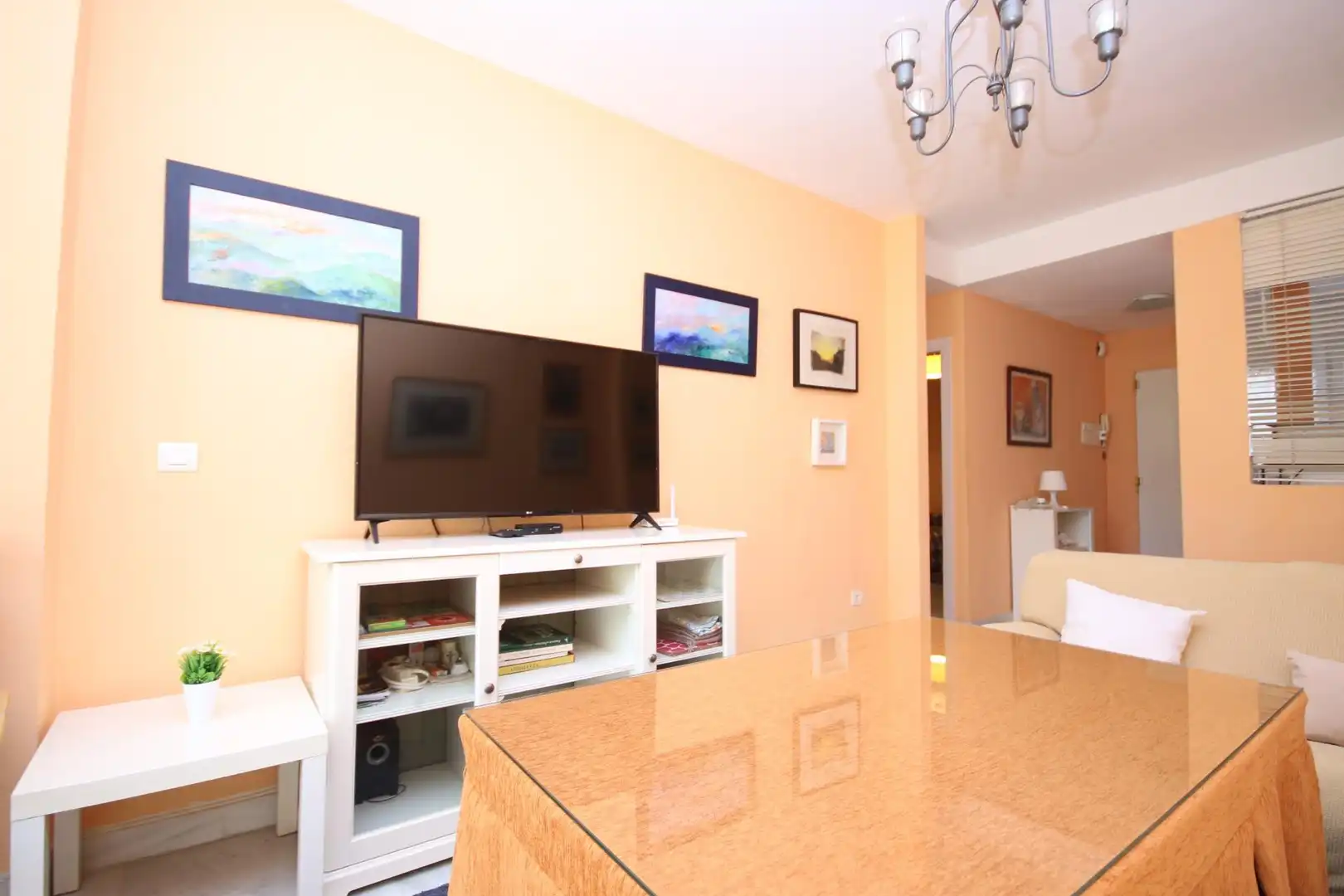 Sala de estar de Apartamento en venta en Islantilla con Aire acondicionado, Calefacción y Jardín privado