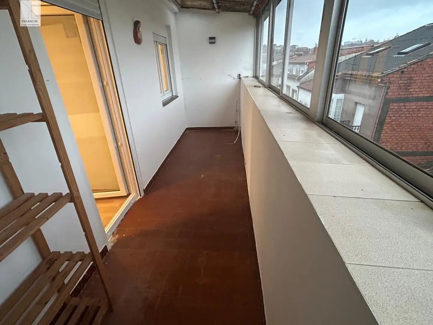 Balcony of Flat for rent in Santiago de Compostela   with Heating and Furnished