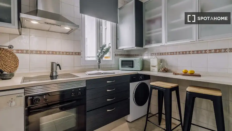 Kitchen of Apartments for share in Madrid  with Air Conditioner, Terrace and Furnished