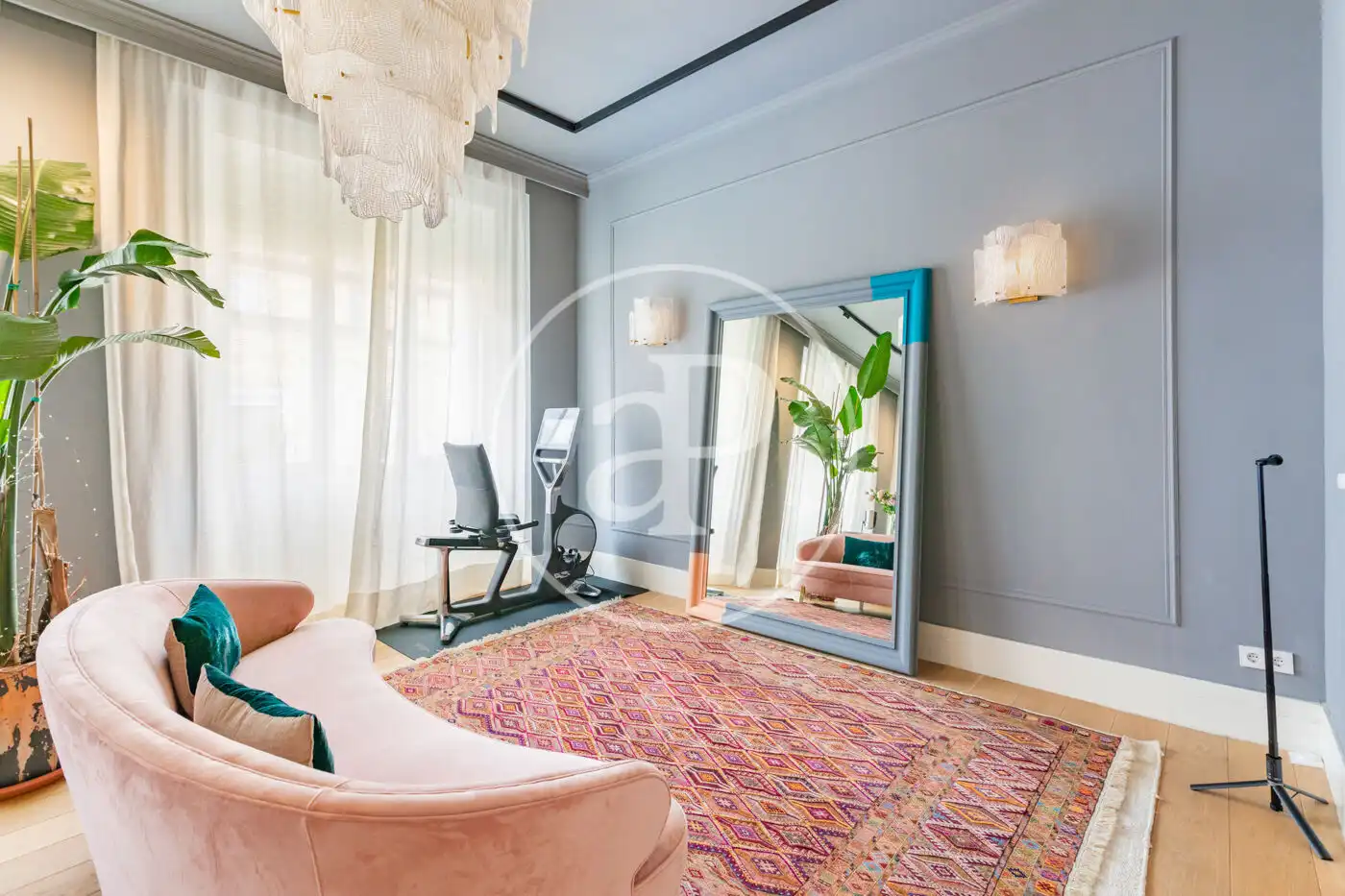 Wohnzimmer von Wohnung zur Miete in Madrid mit Klimaanlage, Heizung und Privatgarten