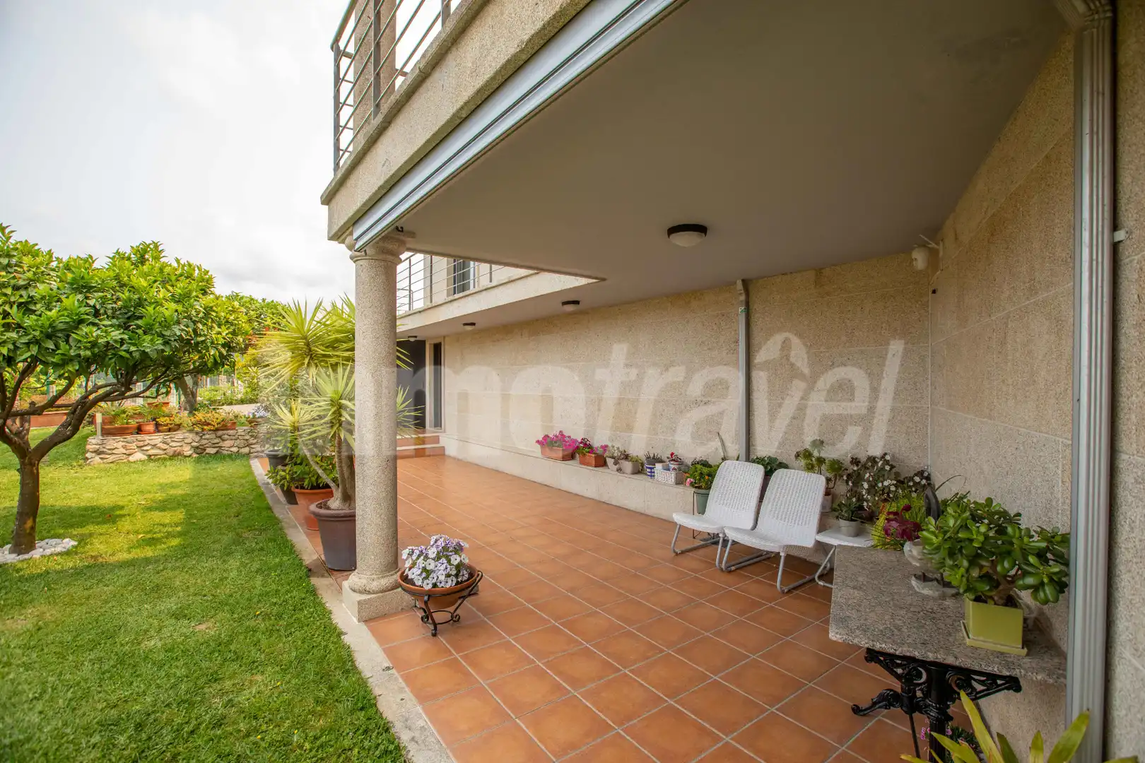 Terraza de Casa o chalet en venta en Sanxenxo con Calefacción, Jardín privado y Parquet