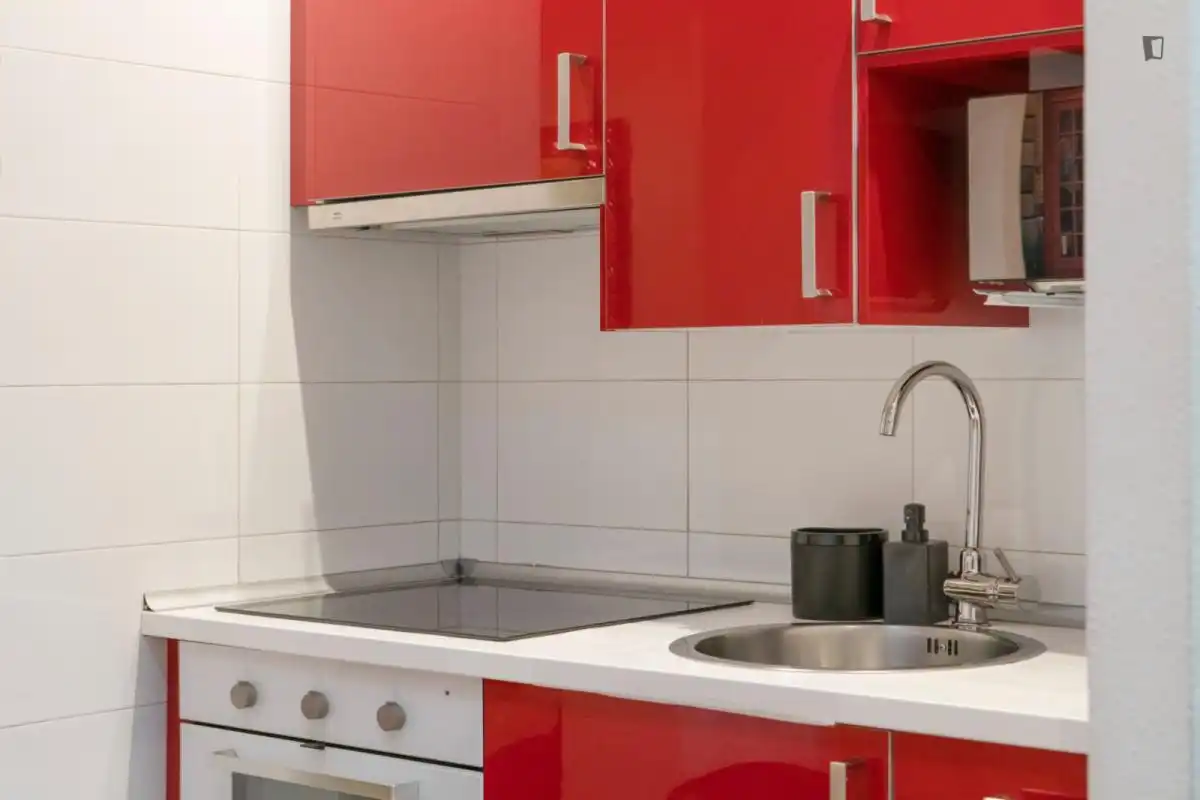 Cocina de Apartamento de alquiler en Madrid con Aire acondicionado, Amueblado y Horno