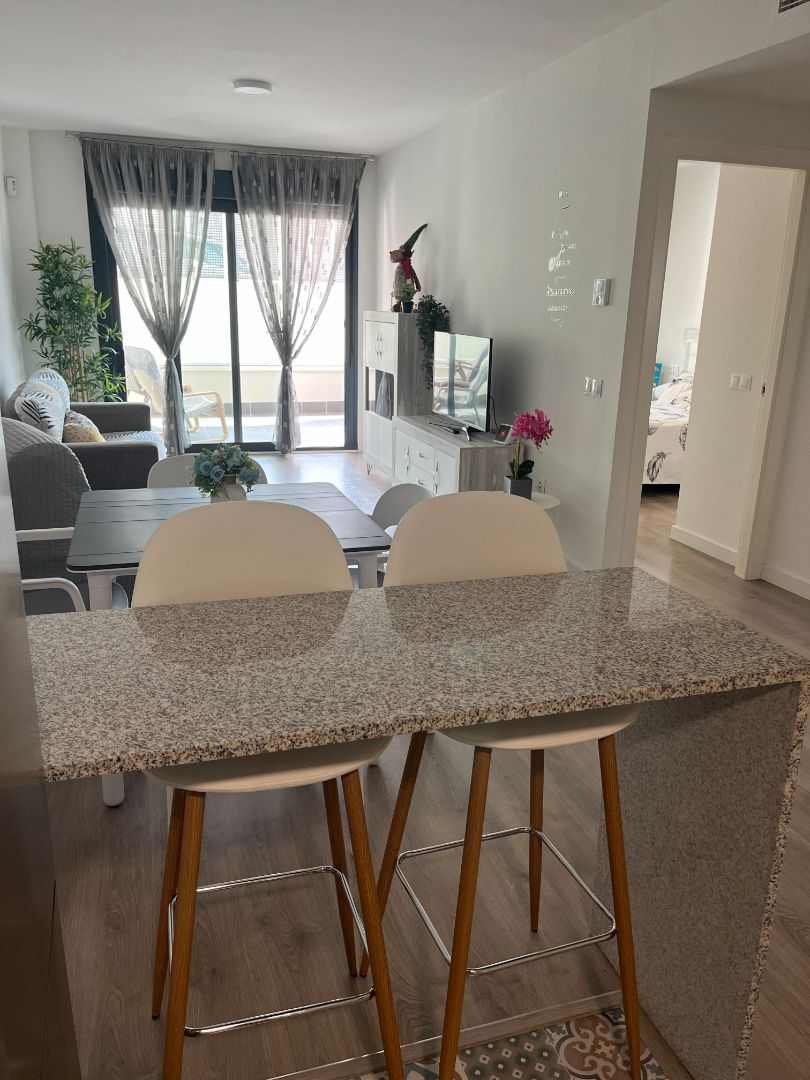 Comedor de Apartamento de alquiler en Vélez-Málaga con Aire acondicionado, Terraza y Piscina