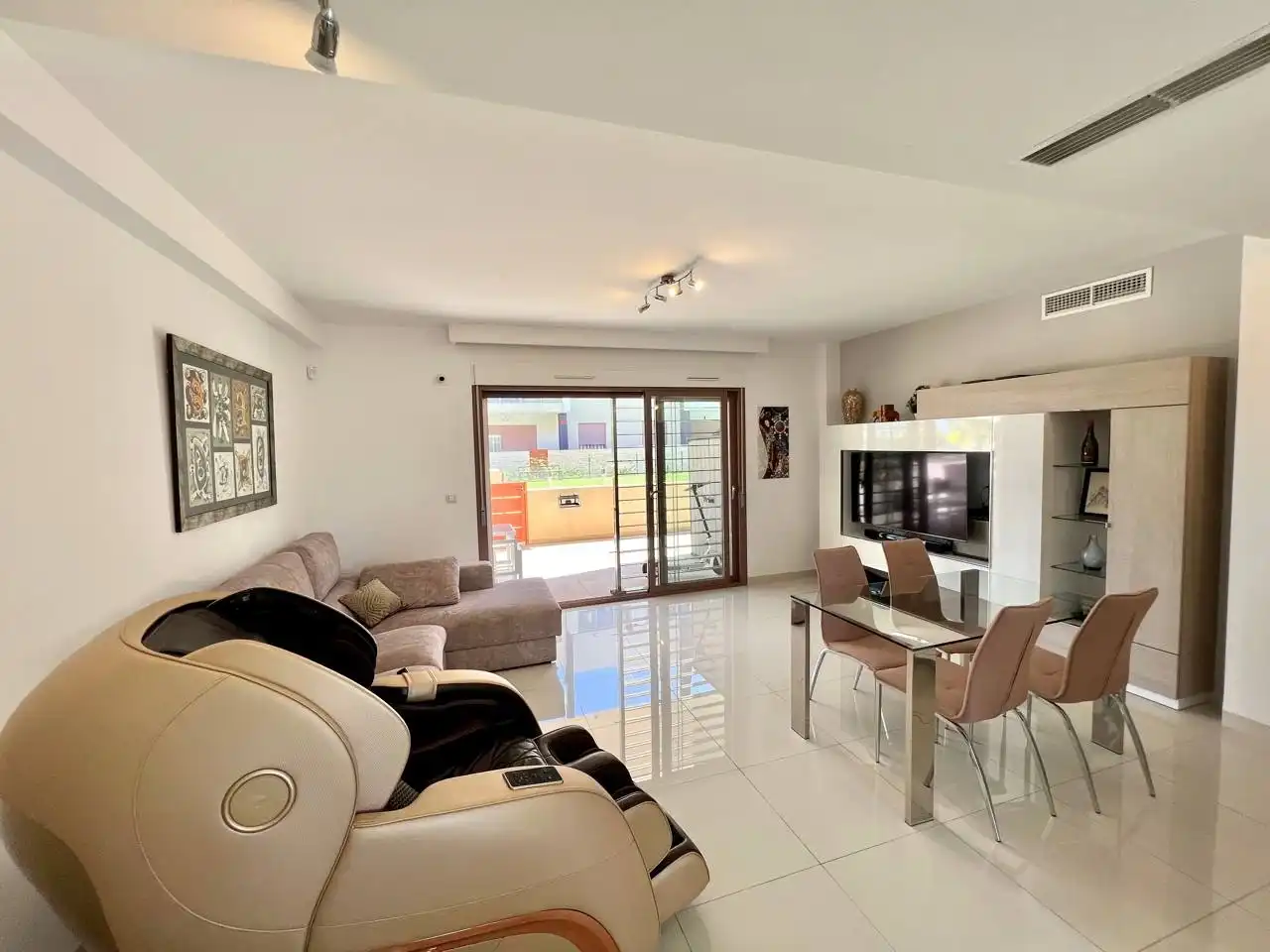 Living room of Ground floor for rent in Pilar de la Horadada  with Air Conditioner, Heating and Private garden