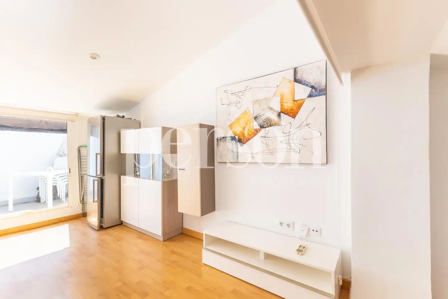 Living room of Study for rent in Valencia  with Air Conditioner, Parquet flooring and Terrace