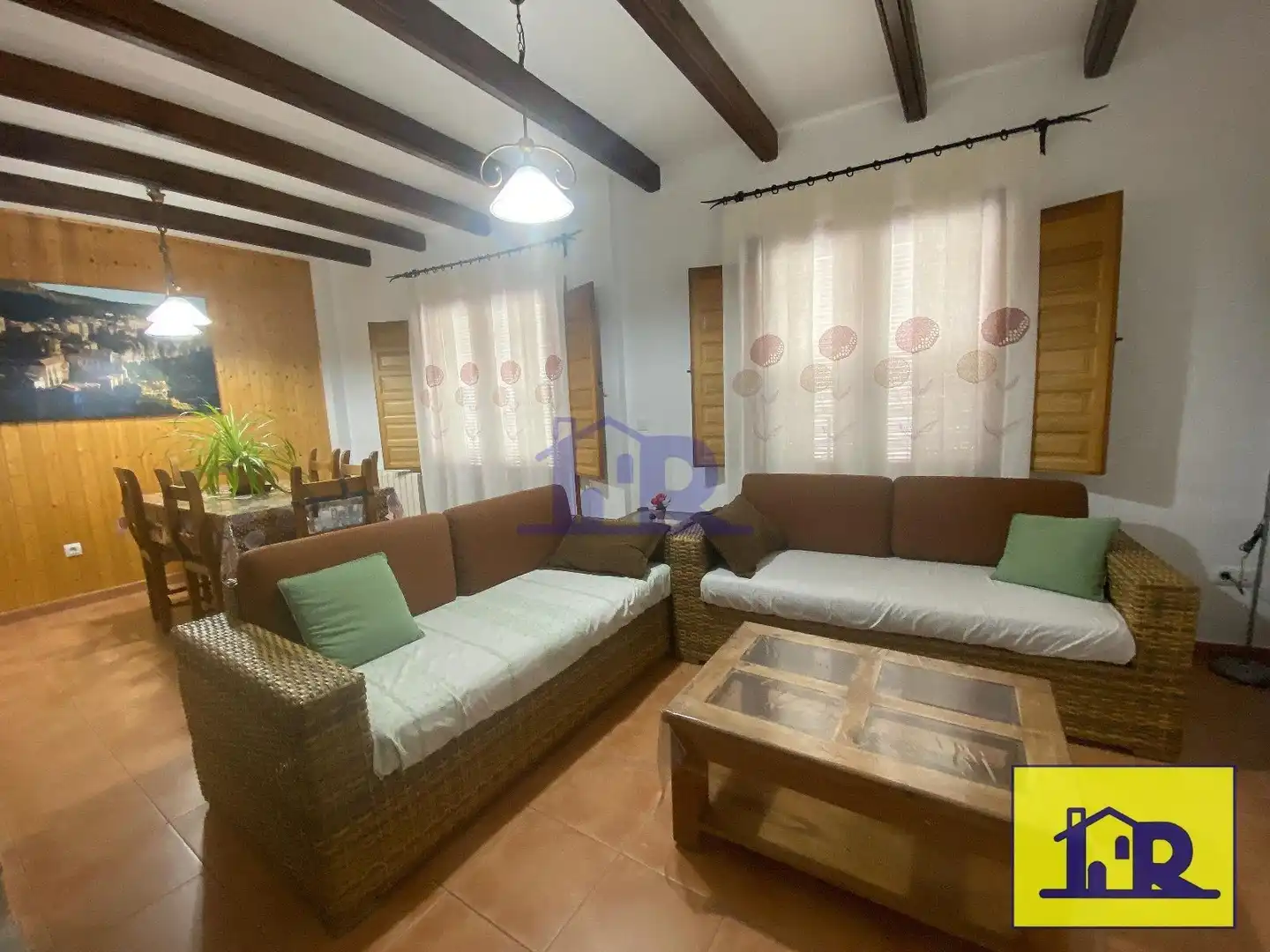 Living room of Flat for sale in Cuenca  with Heating, Terrace and Furnished