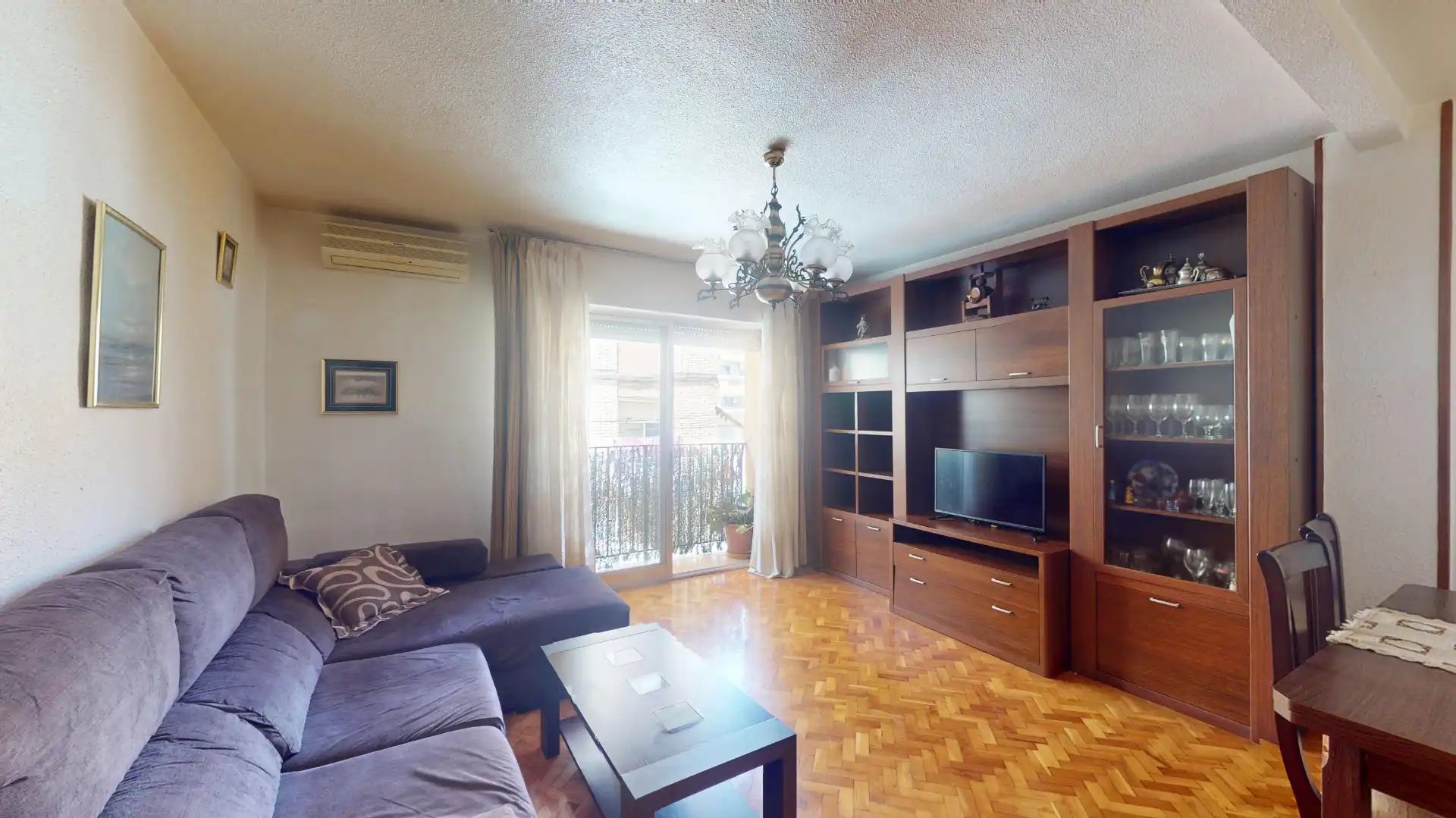 Living room of Flat for sale in Villajoyosa / La Vila Joiosa  with Air Conditioner, Furnished and Balcony