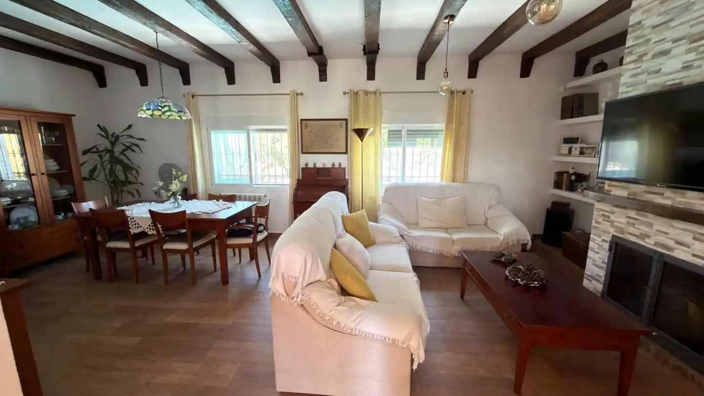Sala de estar de Finca rústica en venta en Badajoz con Jardín privado y Piscina