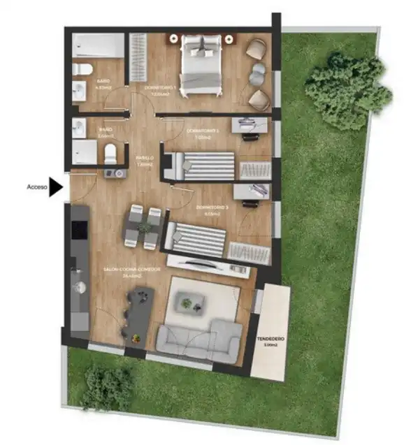 Neubau-Wohnung mit Garten zum Verkauf in Calle Barrio Sierrapando 712, imagen 6