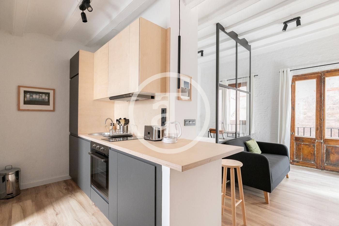 Cocina de Piso de alquiler en  Barcelona Capital con Aire acondicionado, Calefacción y Amueblado