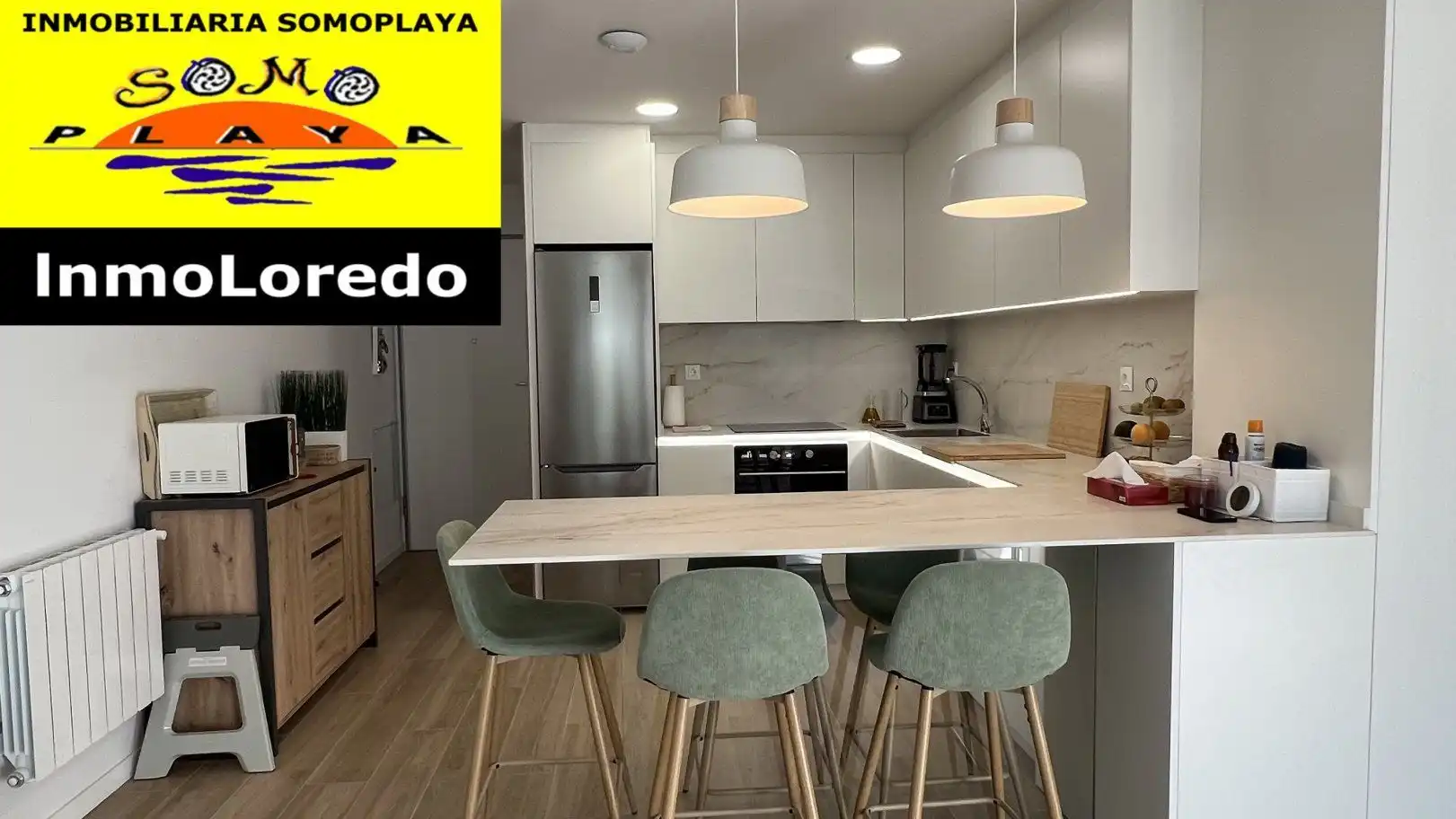 Küche von Wohnung zum Verkauf in Ribamontán al Mar mit Heizung, Privatgarten und Abstellraum
