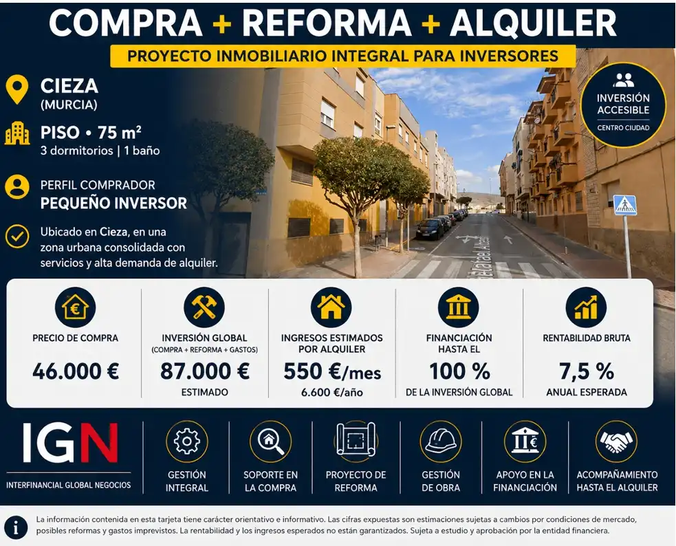 Vista exterior de Pis en venda en Cieza