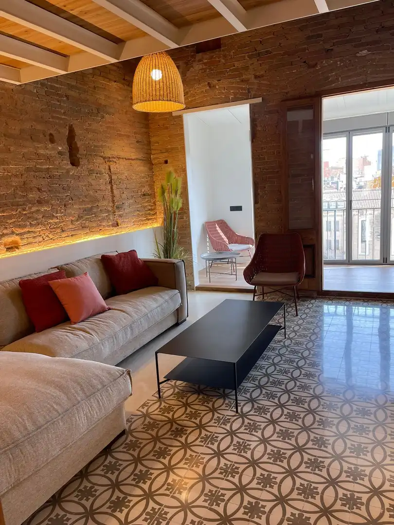 Sala d'estar de Pis de lloguer en Girona amb Aire condicionat, Calefacció i Terrassa