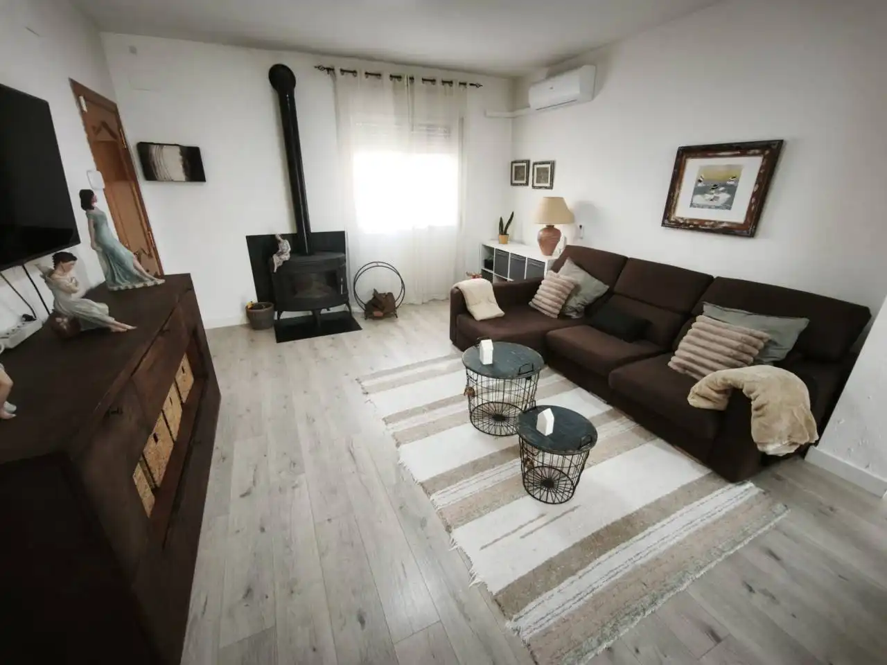 Sala de estar de Casa o chalet en venta en Santa Coloma de Gramenet con Aire acondicionado, Jardín privado y Parquet