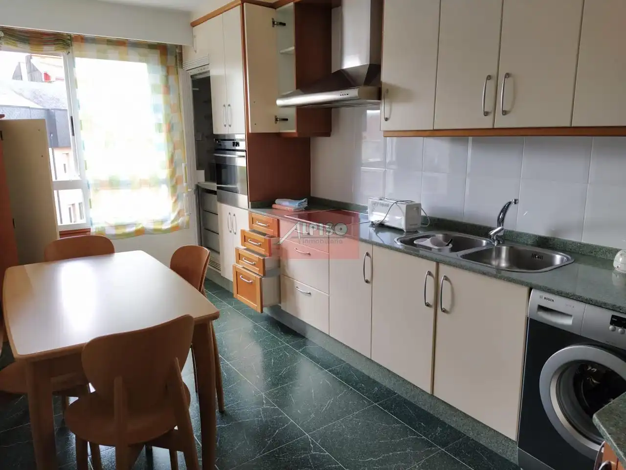 Kitchen of Flat for rent in Ourense Capital   with Heating, Parquet flooring and Furnished