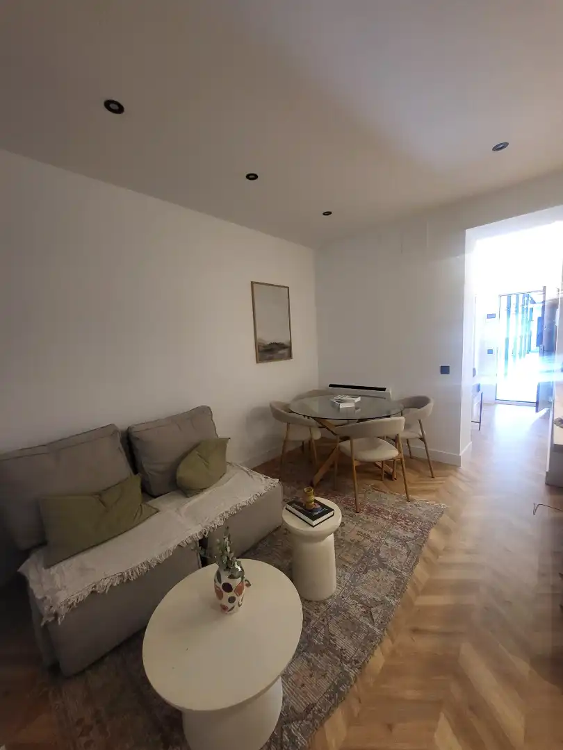 Sala de estar de Dúplex en venta en Madrid con Parquet, Amueblado y Horno