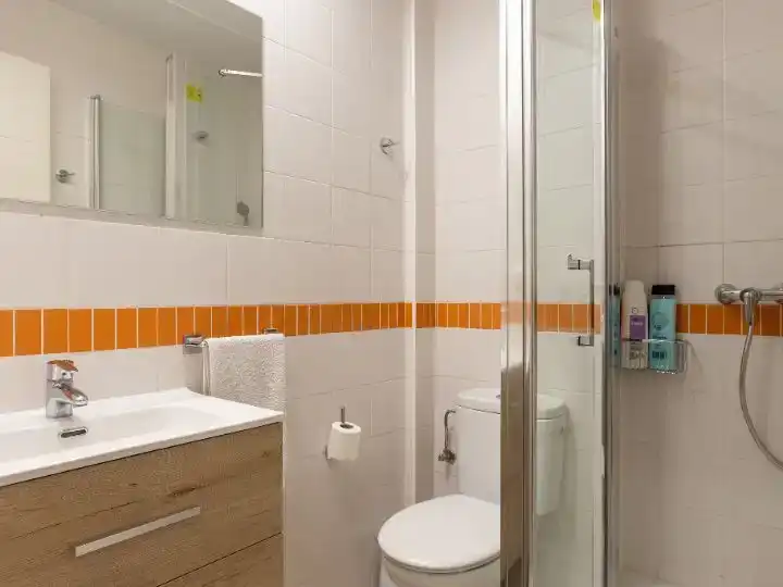 Baño de Piso de alquiler en Figueres con Aire acondicionado, Amueblado y Balcón