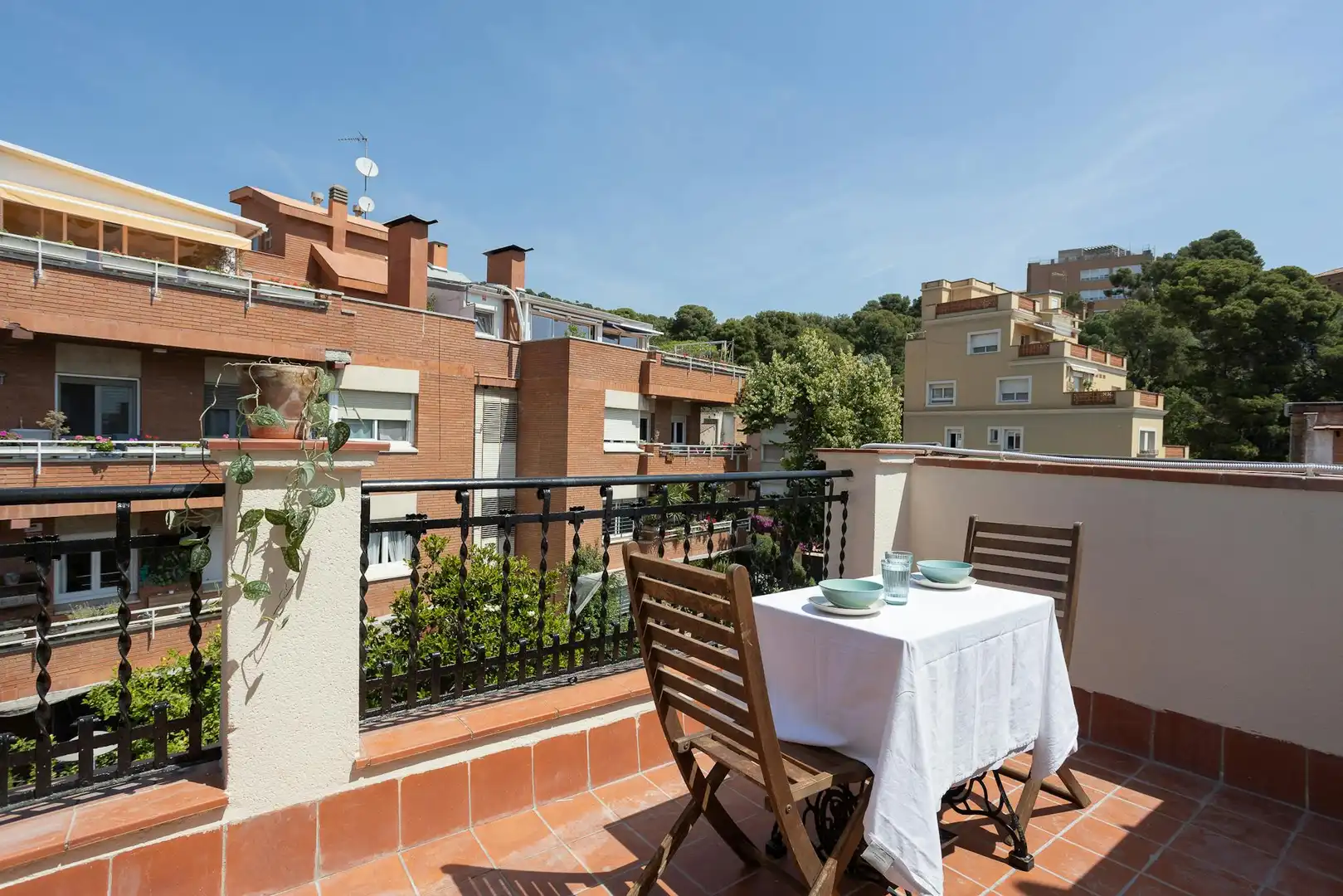 Terrace of Flat for rent in Barcelona  with Air Conditioner, Heating and Private garden