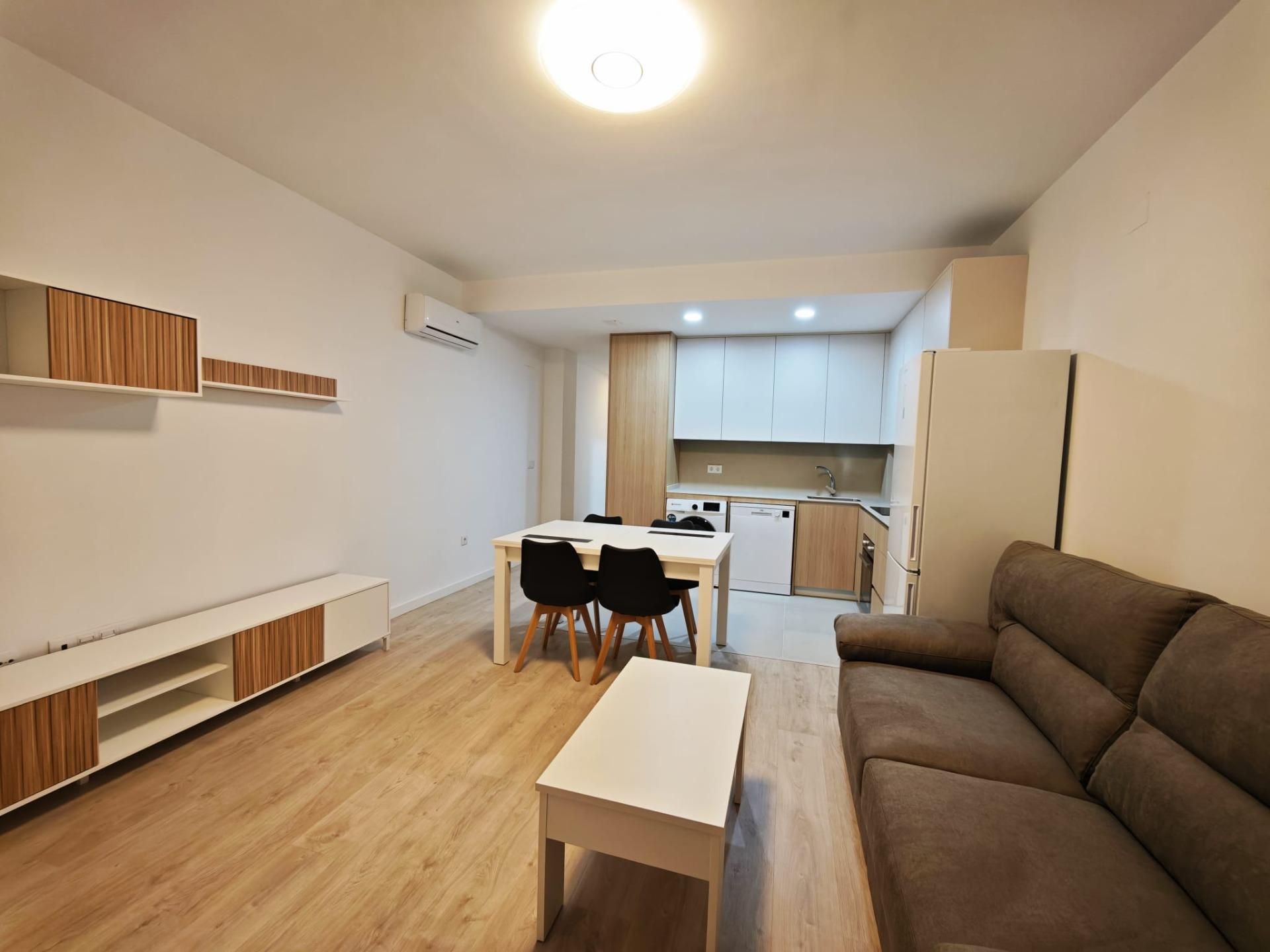 Sala d'estar de Pis de lloguer en Elche / Elx amb Aire condicionat, Parquet i Moblat