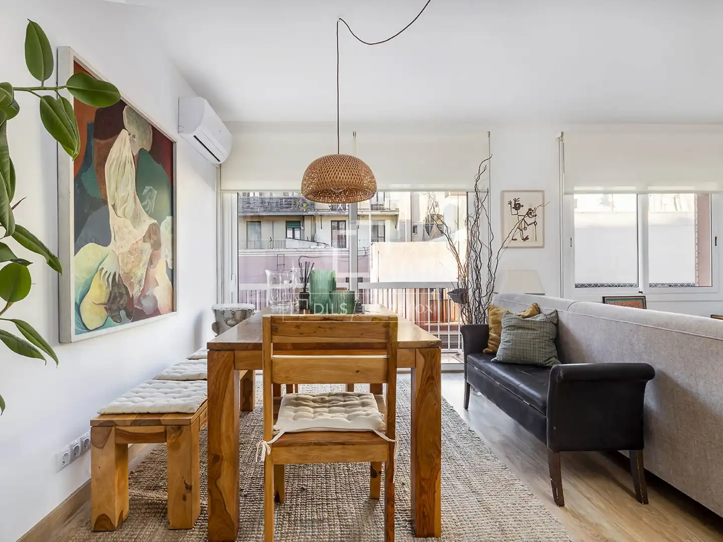 Esszimmer von Wohnung zum Verkauf in Barcelona mit Klimaanlage, Parkett und Terrasse
