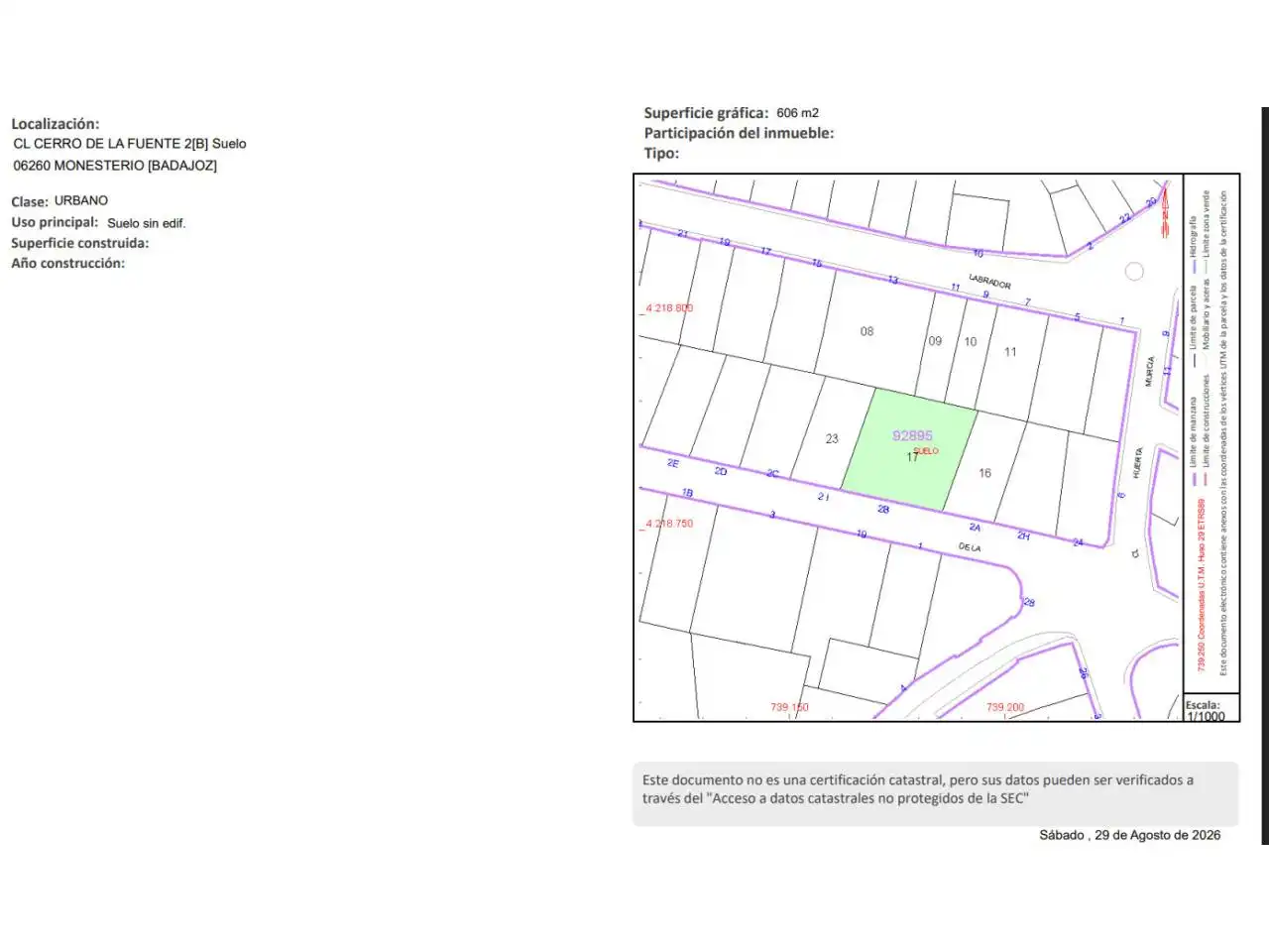 Terreny residencial en venda a Calle Cerro de la Fuente 2, imagen 4
