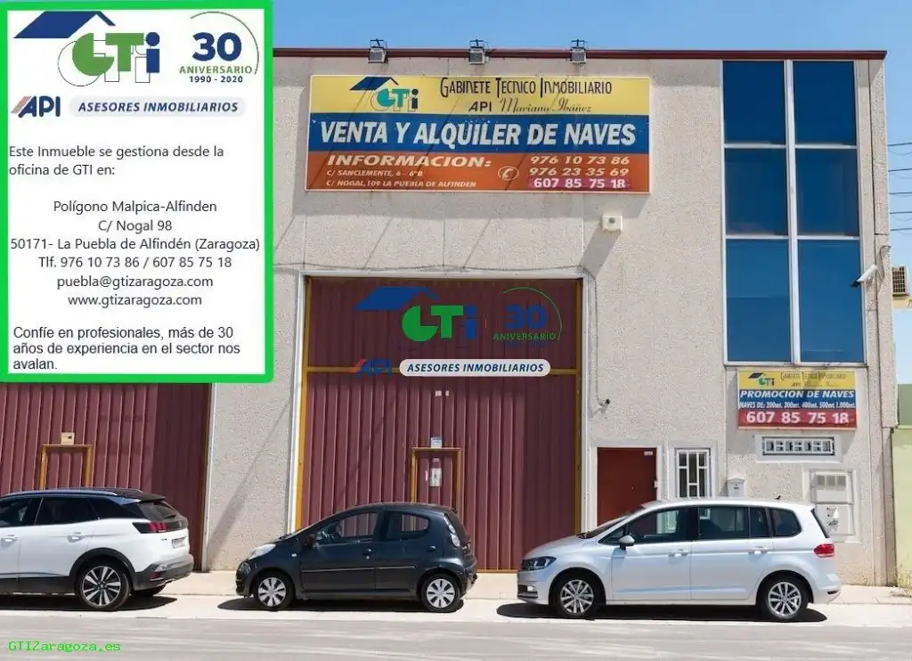 Vista exterior de Nave industrial de alquiler en Zaragoza